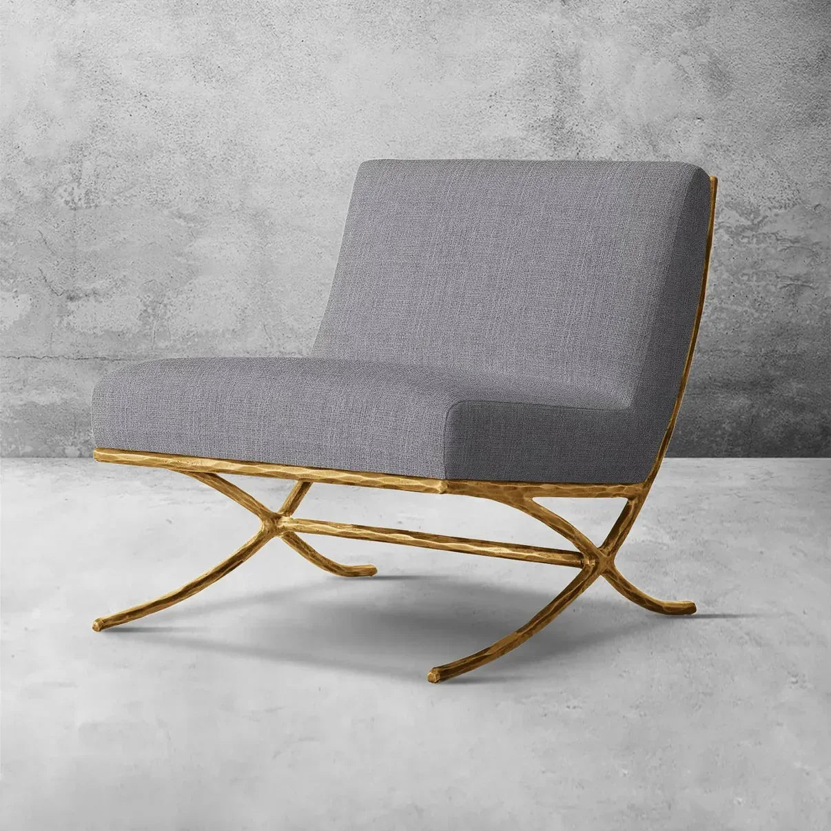 Thaddeus X-base Leather Slipper Chair