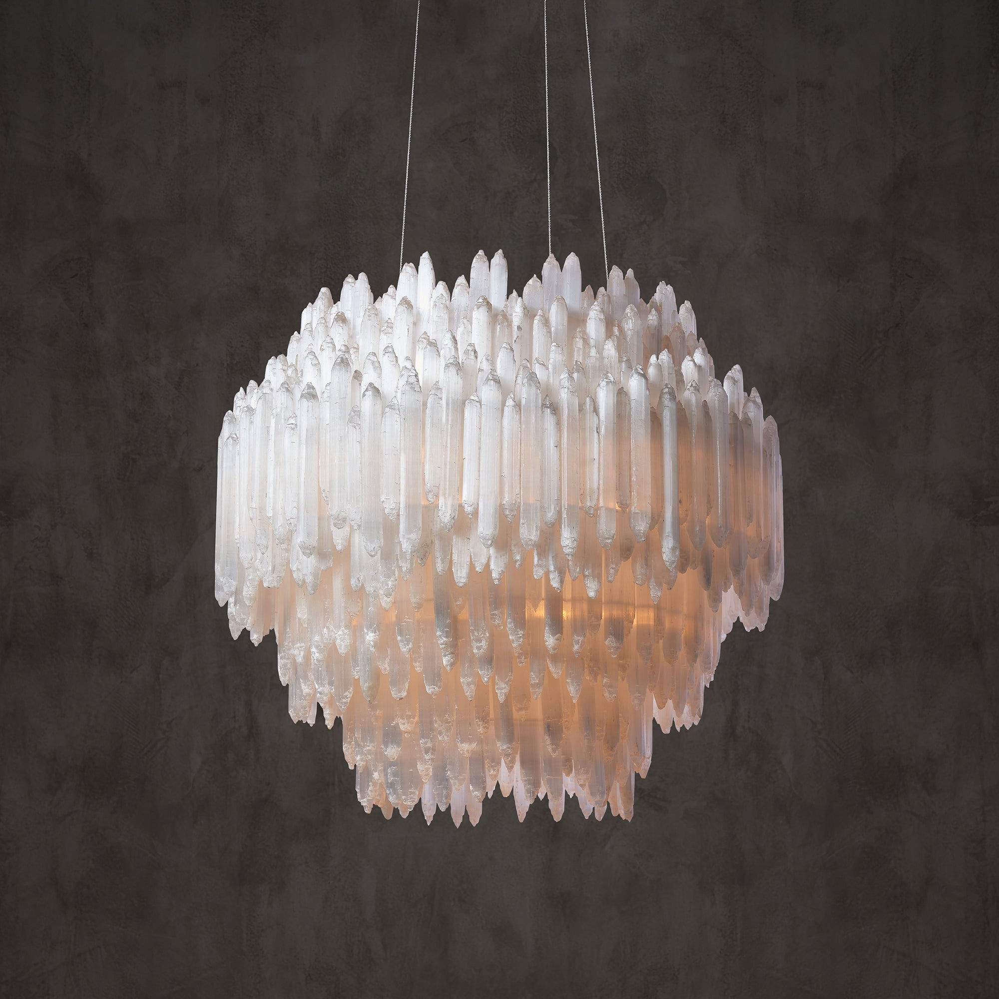 Art Selenite Layer Round Chandelier - Chandelier, Living Room, Selenite Series- Chandelier1-Luxehomezone