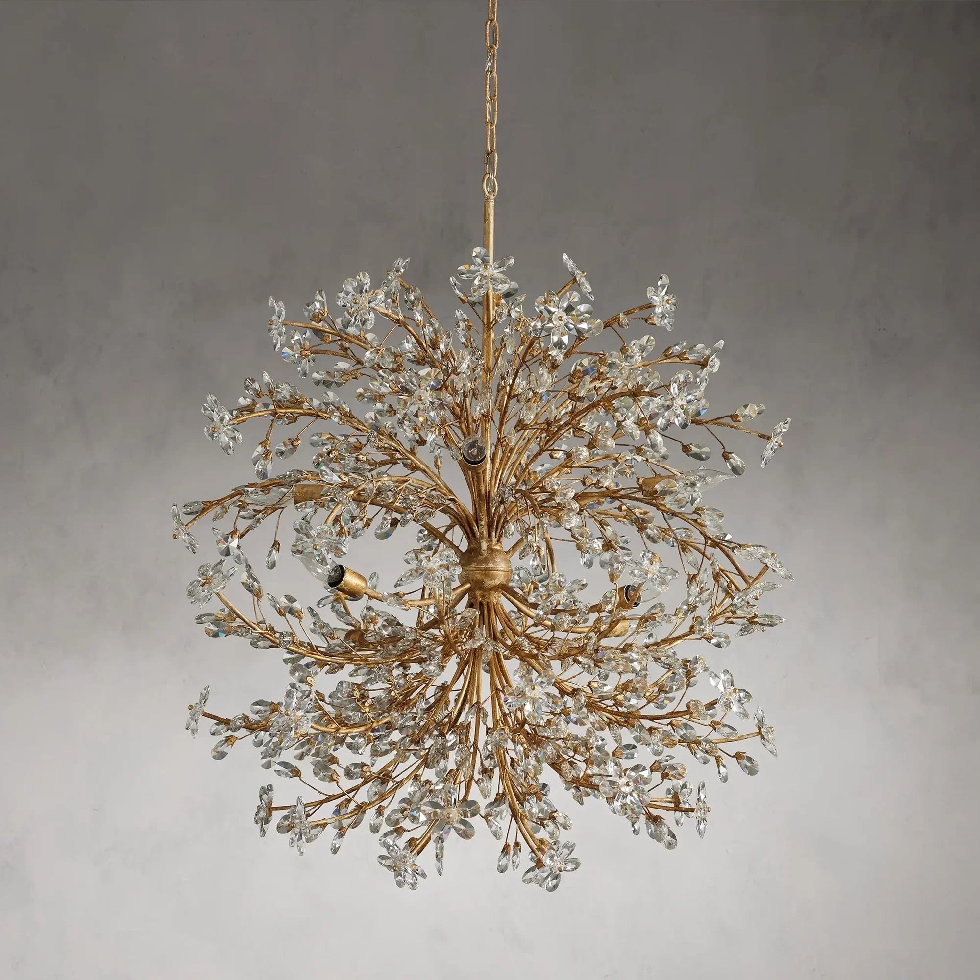 Crystal Flowers Fiore Round Chandelier 8 Light - All Products, Bedroom, Branch, Chandelier, Dinner Room, Fiore Series, Kitchen- Chandelier1-Luxehomezone