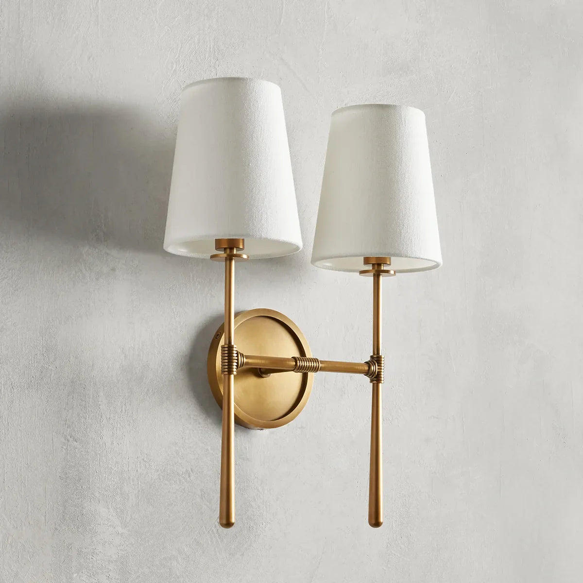 Art Fabric Lamp Shade Rhode Double Wall Sconce - Rhode Series, Wall Sconce- Wall Sconce1-Luxehomezone