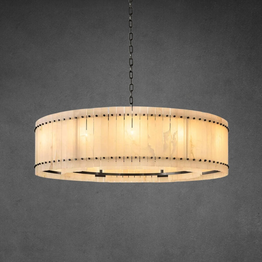 Lux Alabaster Round Chandelier 60″