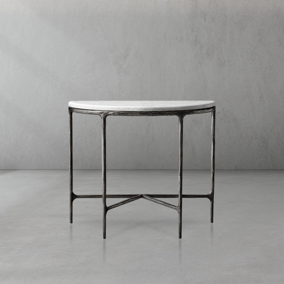 Thaddeus Semi-Circle Marble Console Table