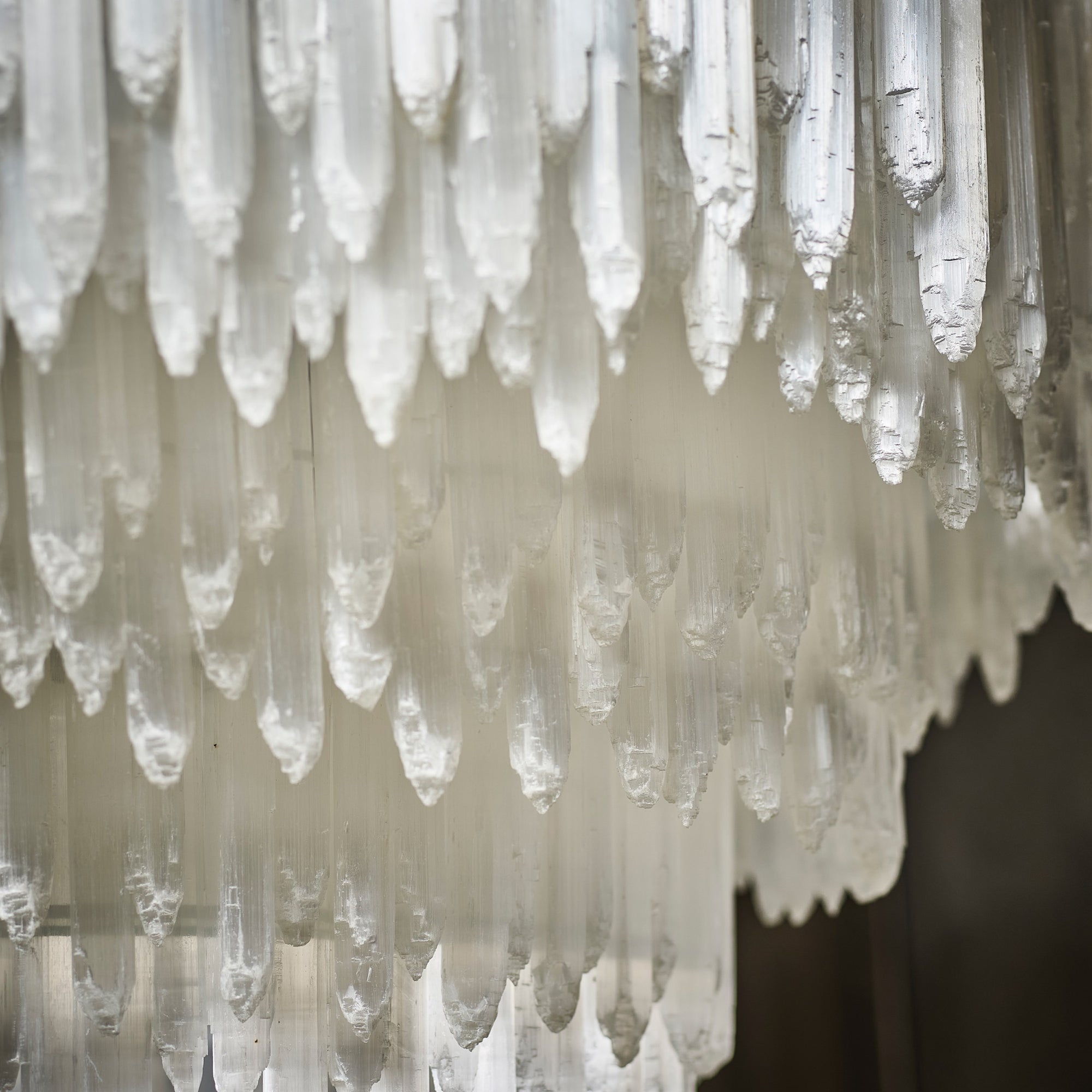Art Selenite Layer Rectangular Chandelier - Chandelier, Living Room, Selenite Series- Chandelier1-Luxehomezone