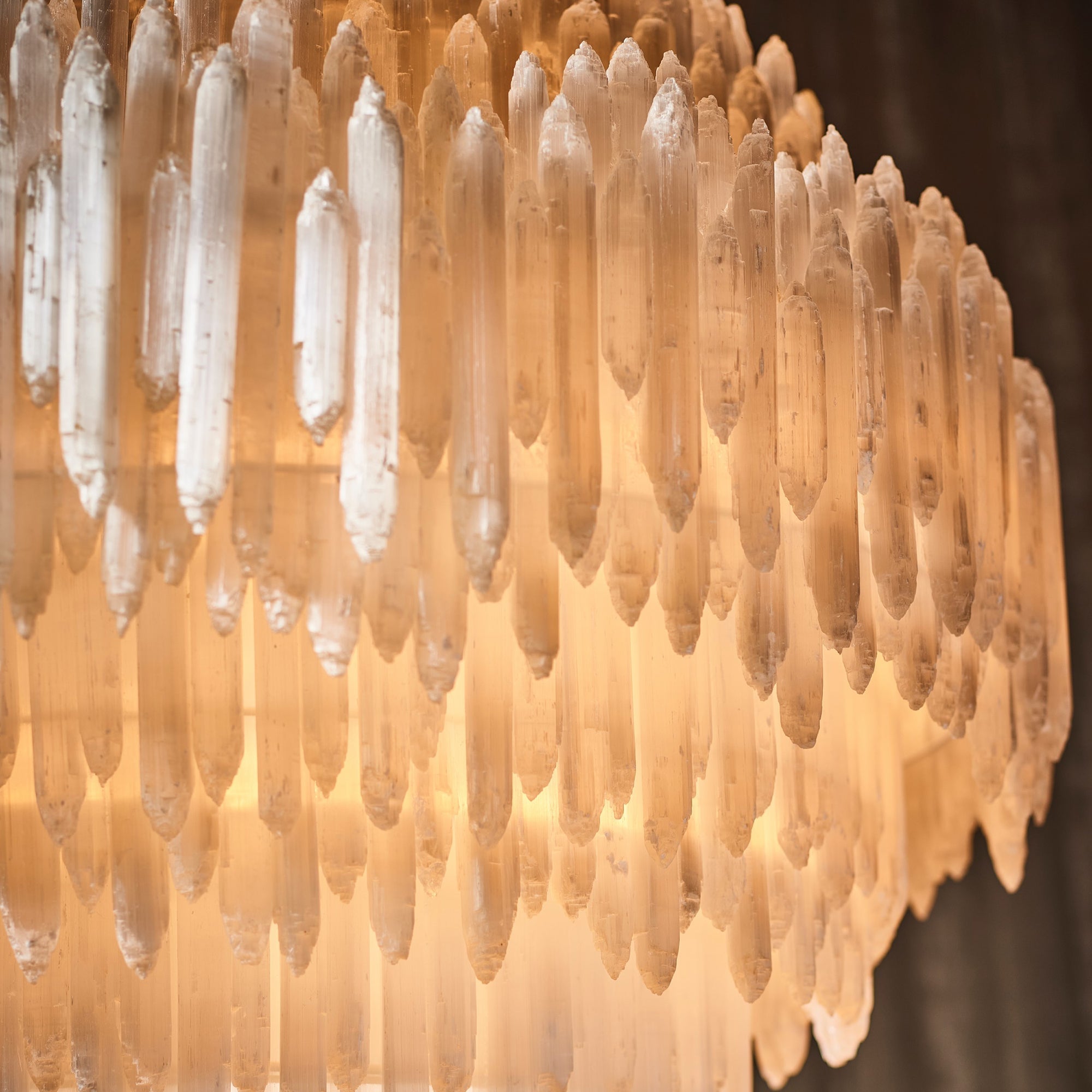 Art Selenite Layer Round Chandelier - Chandelier, Living Room, Selenite Series- Chandelier1-Luxehomezone