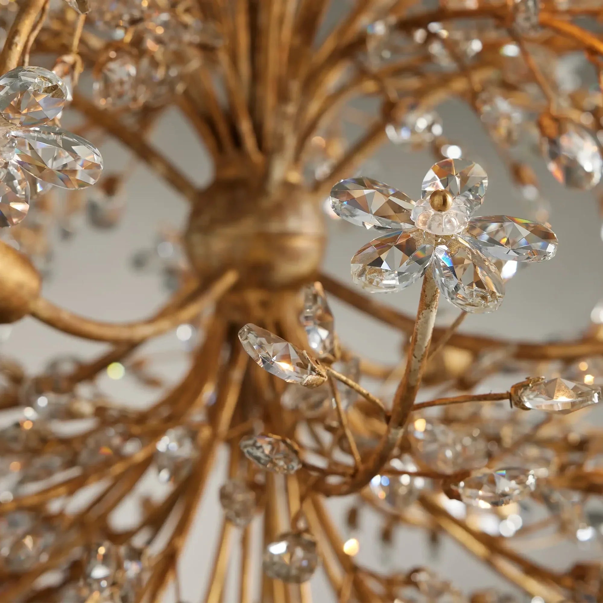 Crystal Flowers Fiore Round Chandelier 8 Light - All Products, Bedroom, Branch, Chandelier, Dinner Room, Fiore Series, Kitchen- Chandelier1-Luxehomezone