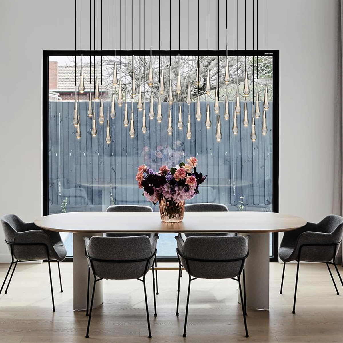 Solitaire Linear Chandelier 37"/ 50"/ 70"/ 87"/ 120"