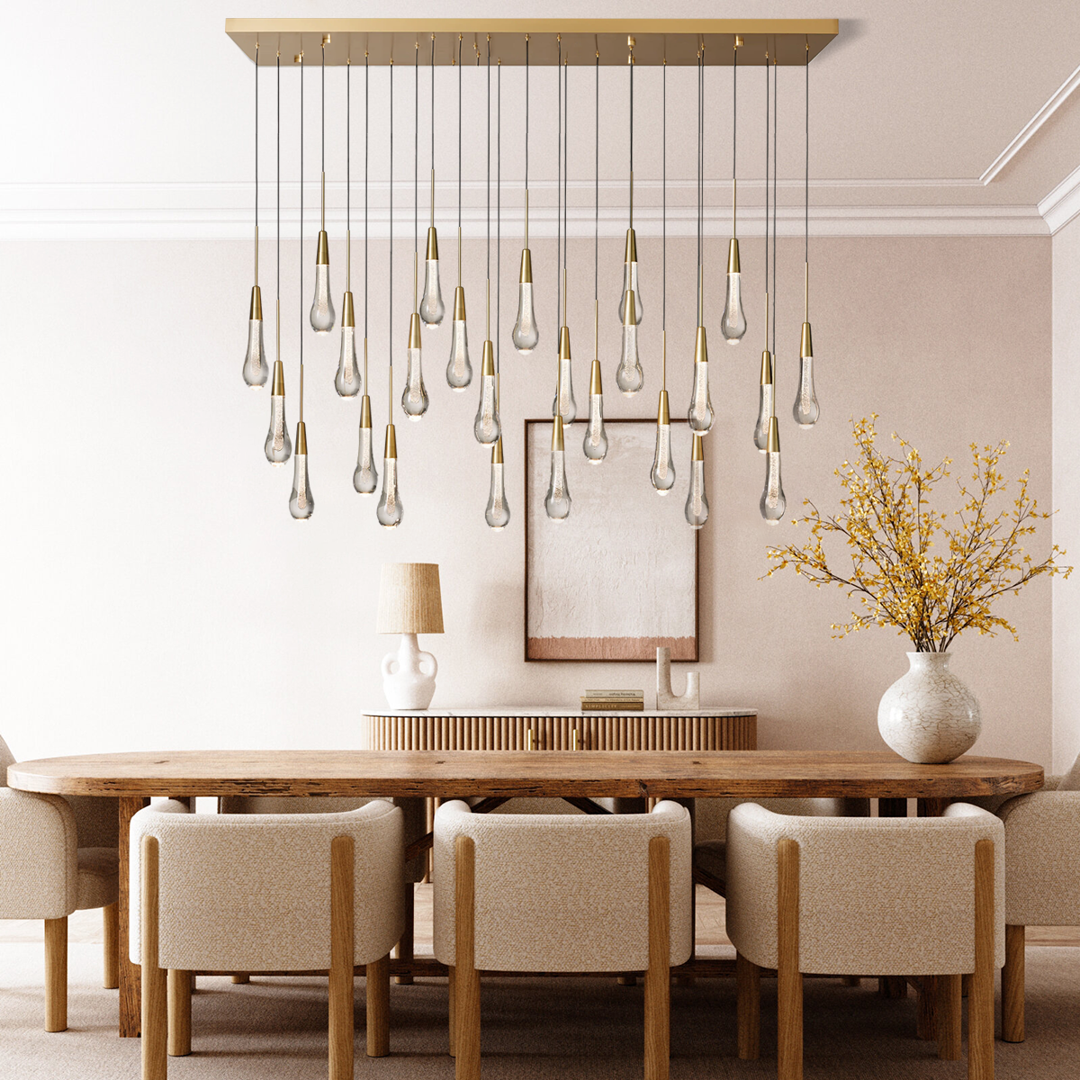 Solitaire Linear Chandelier 37"/ 50"/ 70"/ 87"/ 120"