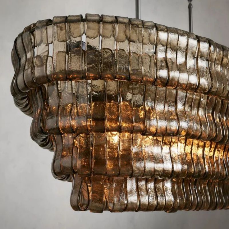 Art Glass Ghiaccio Oval Chandelier - All Products, Best Sellers, Chandelier, Ghiaccio Series, Glass- Chandelier1-Luxehomezone