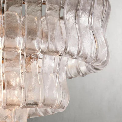 Art Glass Ghiaccio Oval Chandelier - All Products, Best Sellers, Chandelier, Ghiaccio Series, Glass- Chandelier1-Luxehomezone