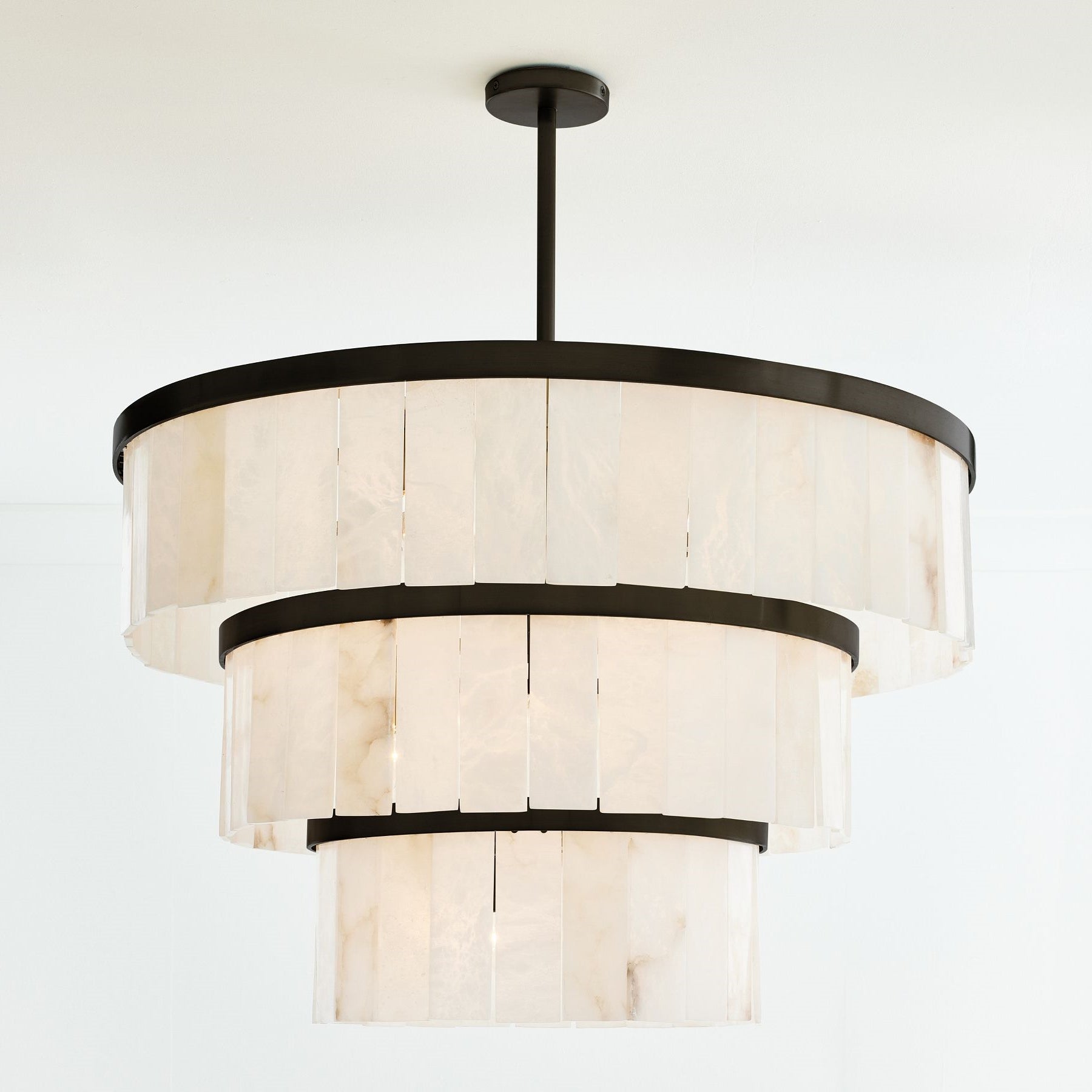 Windham Alabaster Round 3-Tier Chandelier