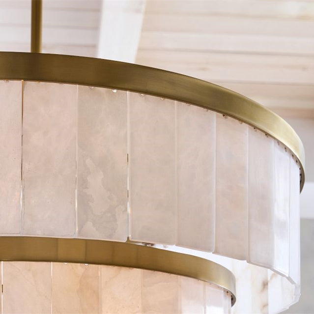 Windham Alabaster Round 3-Tier Chandelier