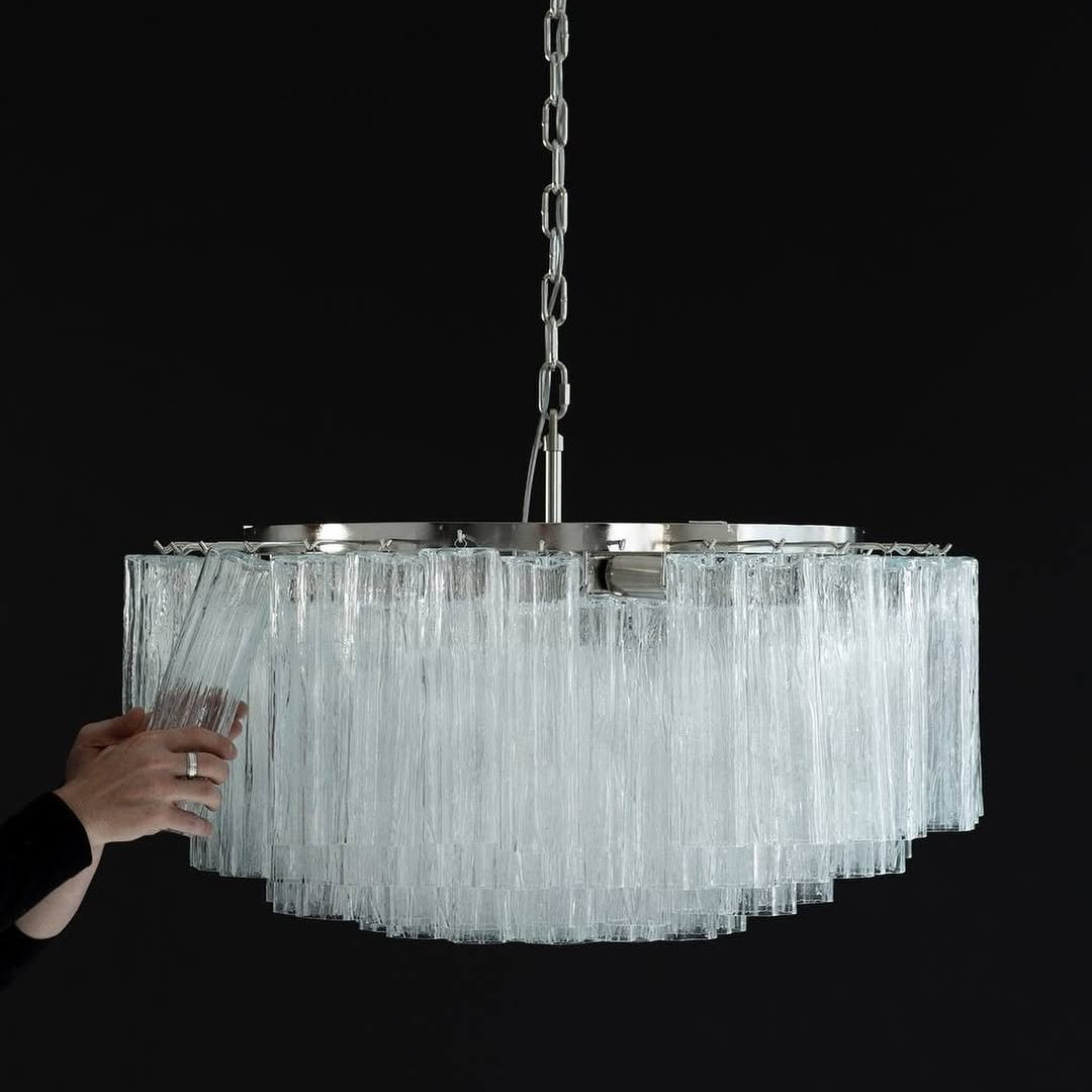 Tronchi Murano Glass Chandelier – 101 Tuber – Transparent