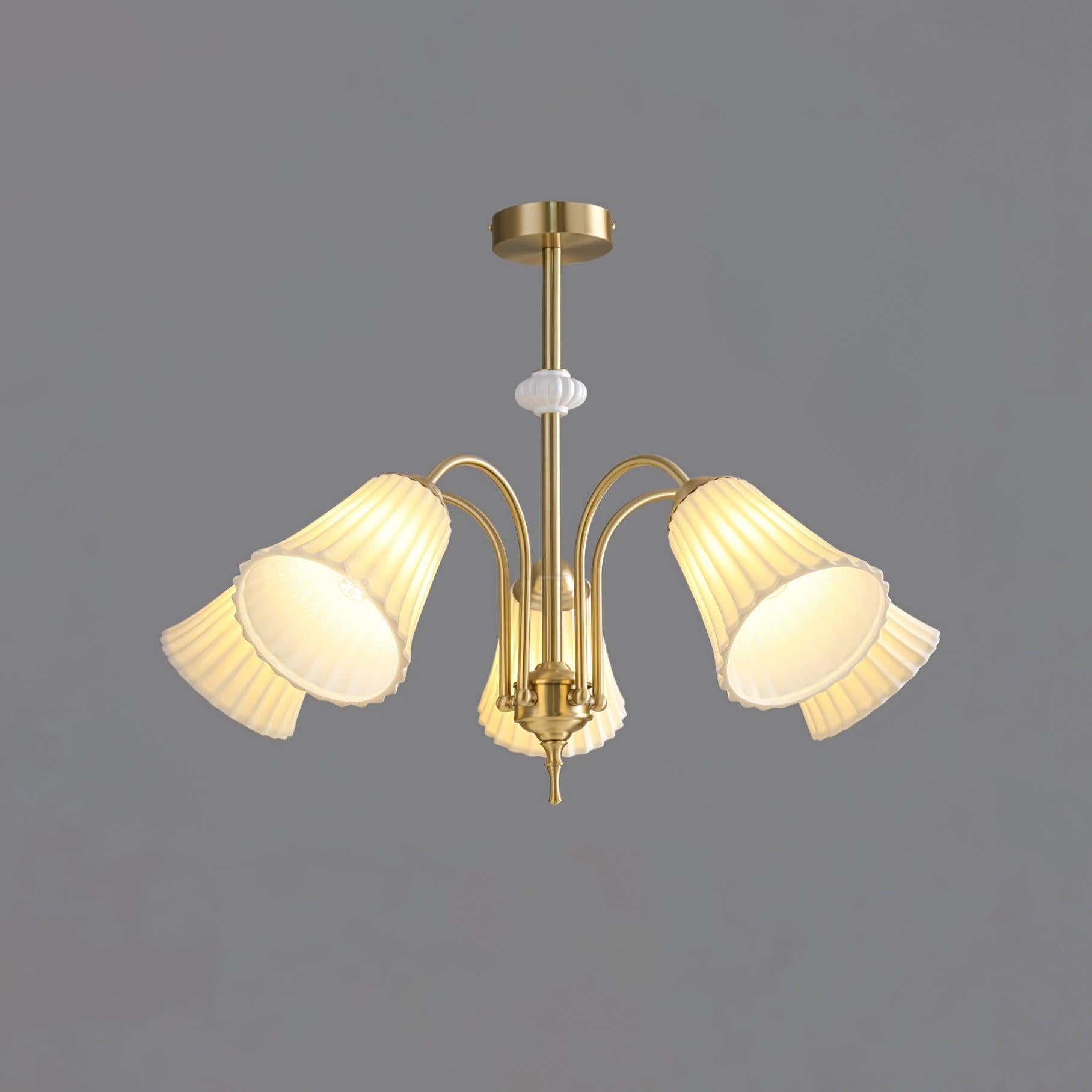 Medieval Ceramic Trumpet Chandelier with 3/5/8 lamps - Flower Ceramic-1-Luxehomezone