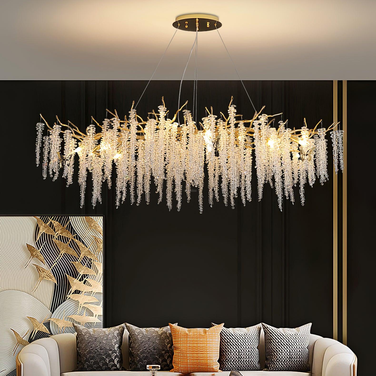 Wisteria Flower Style Crystal Chandelier For Living Room - Luxehomezone
