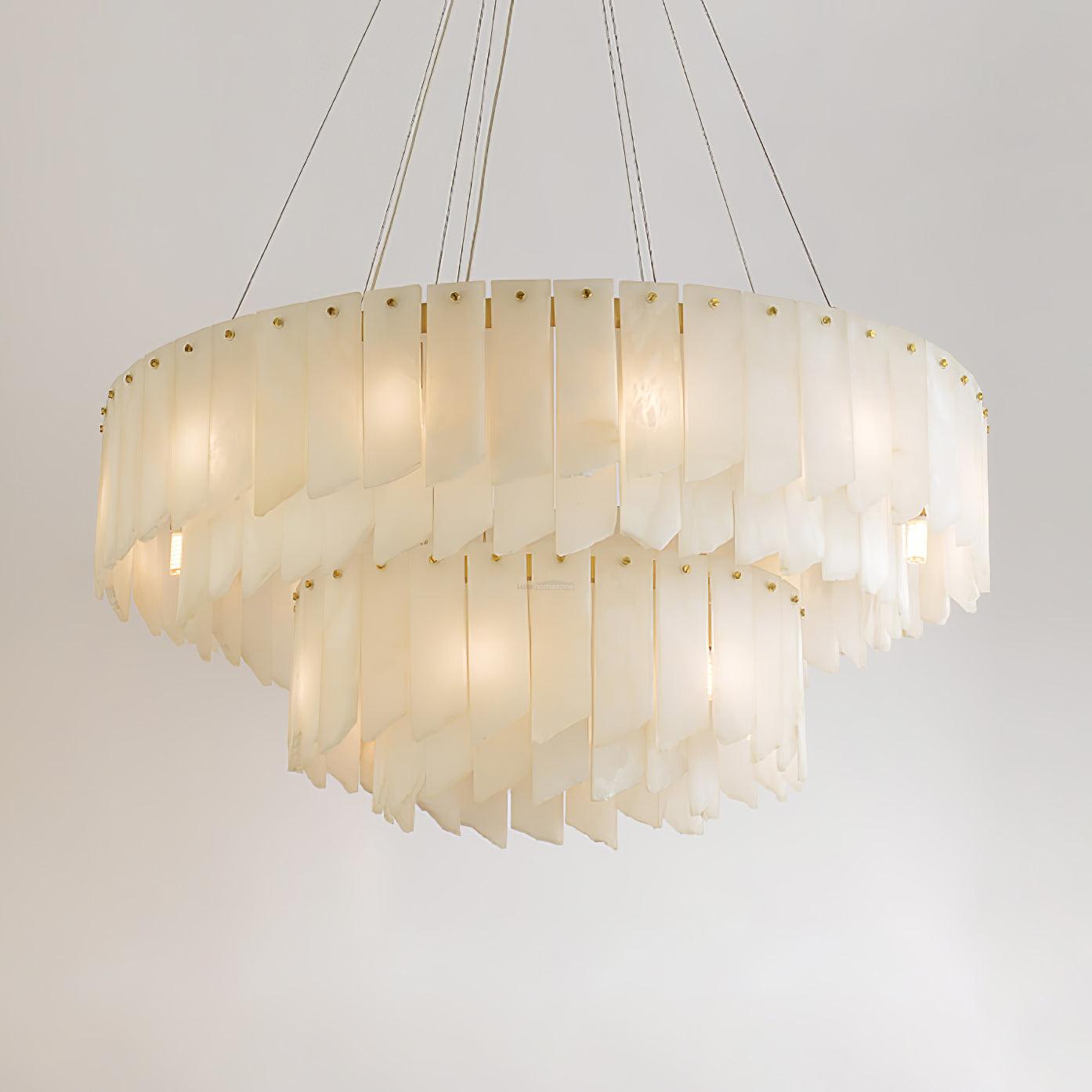 Alabaster Cascade Tiered Chandelier - Alabaster, Alabaster Chandelier-1-Luxehomezone