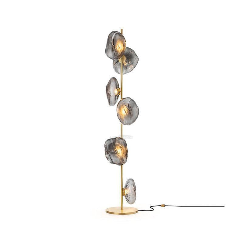 Glass Petals Floor Lamp with 3/6 heads - Art Glass-1-Luxehomezone