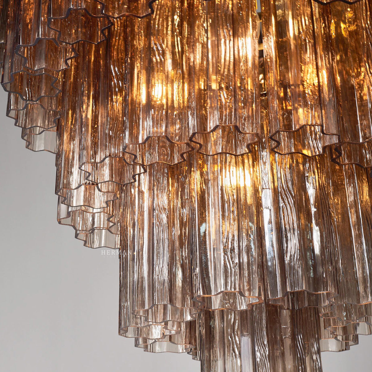Tronchi Murano Chandelier – 48 tubes – Smoked