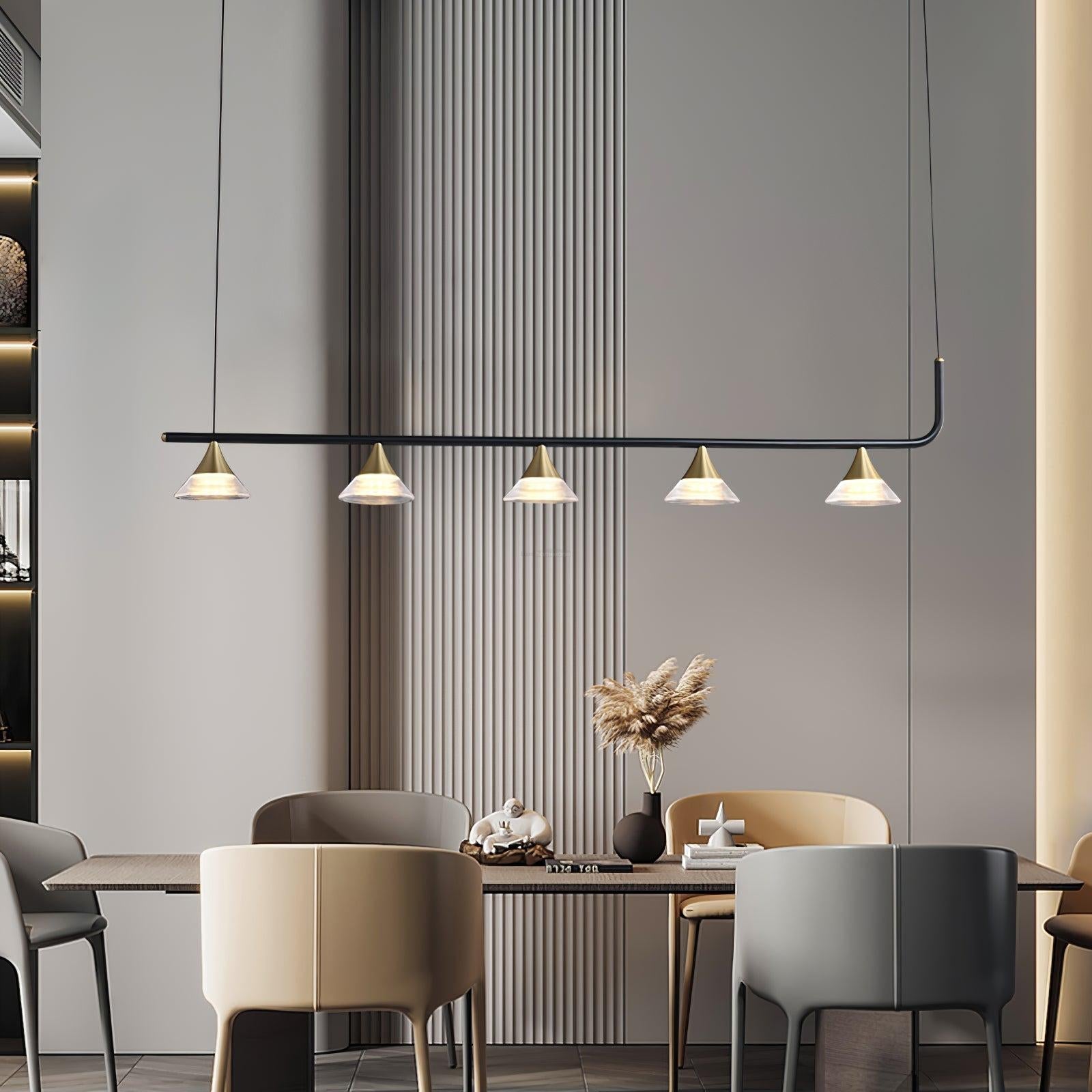 Tristan Restaurant Chandelier L 31.5″ - Bar, Charles, Gold & Transparent-1-Luxehomezone