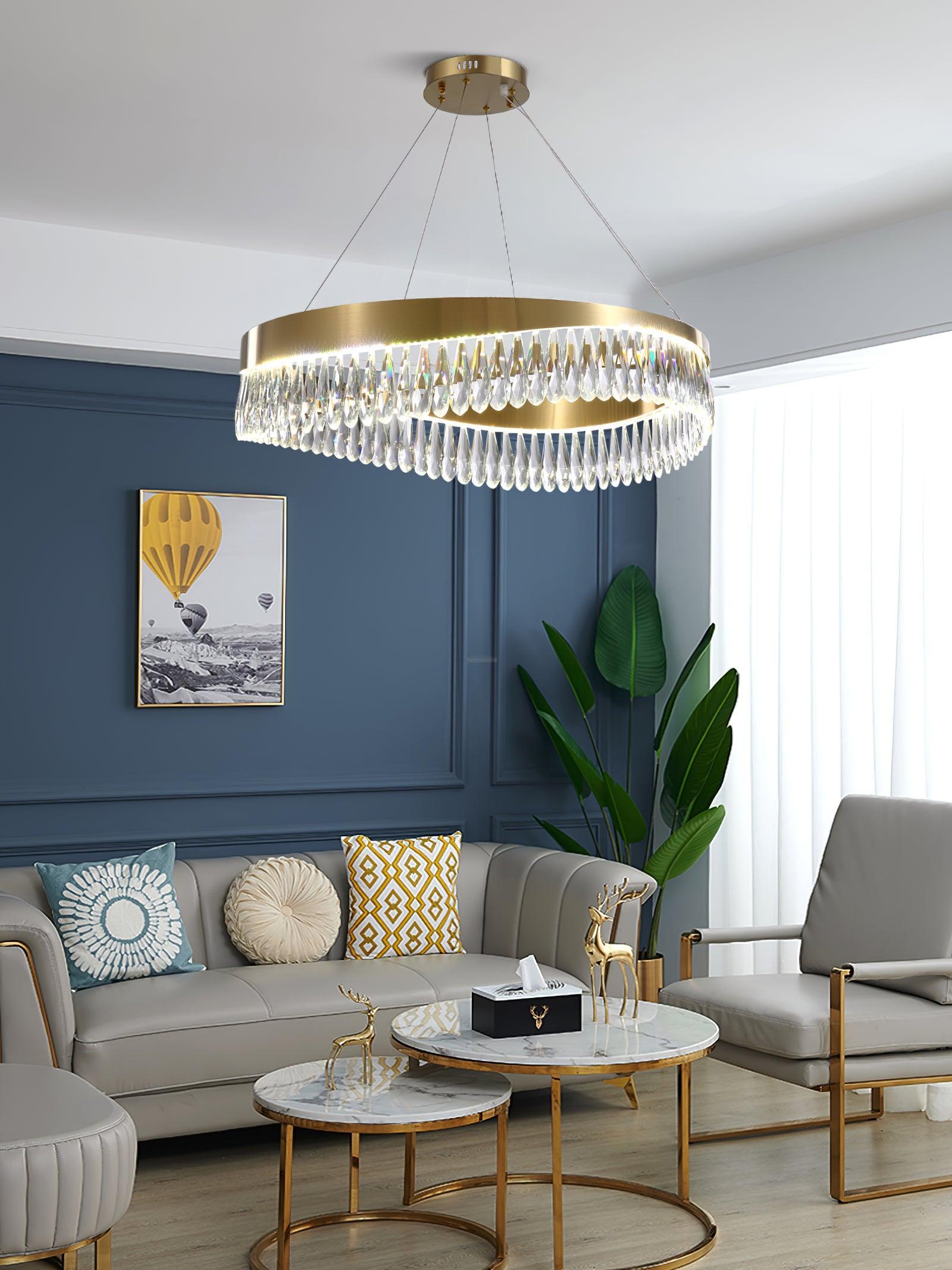 Crystal Sticks Round Chandelier - Luxehomezone