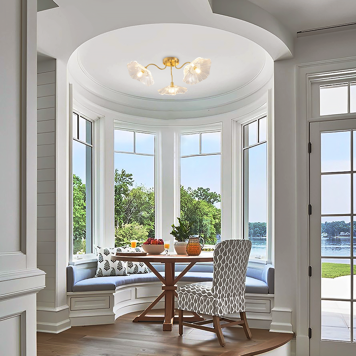 Lotus Leaf Glass Ceiling Lamp ∅ 31.5″/39.4'' - Luxehomezone