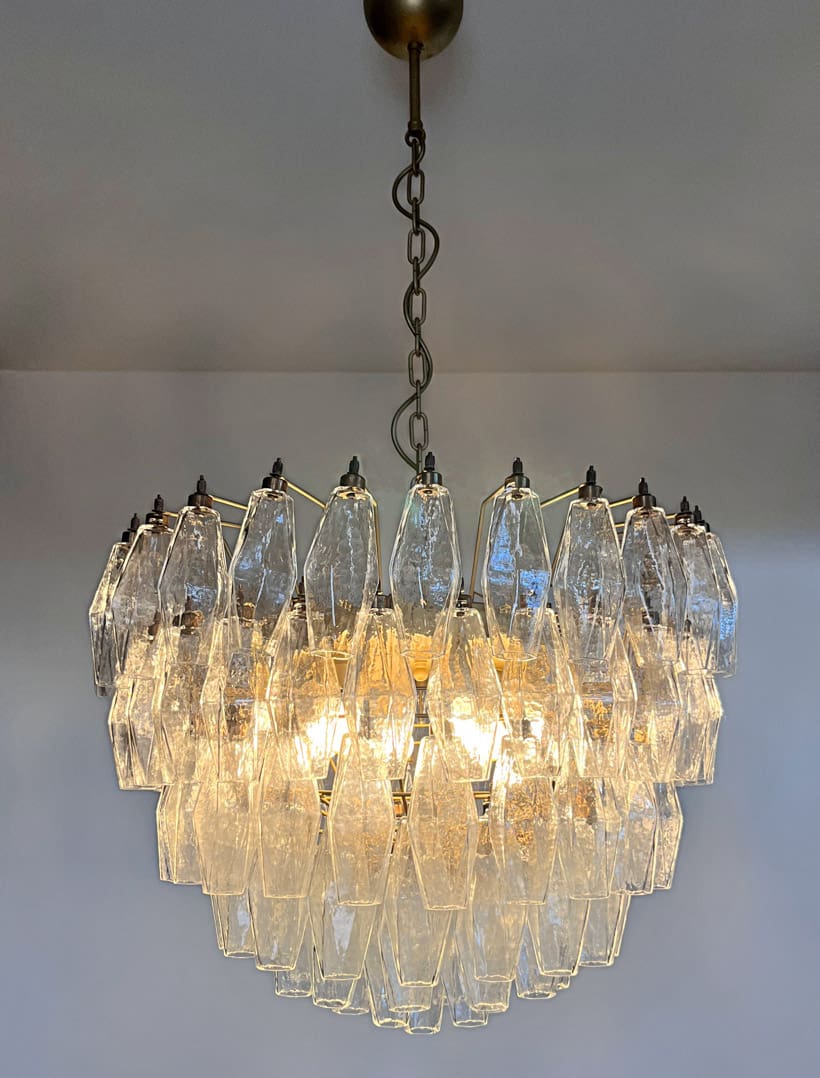 Florence Murano Chandelier Poliedri 111 glass Transparent