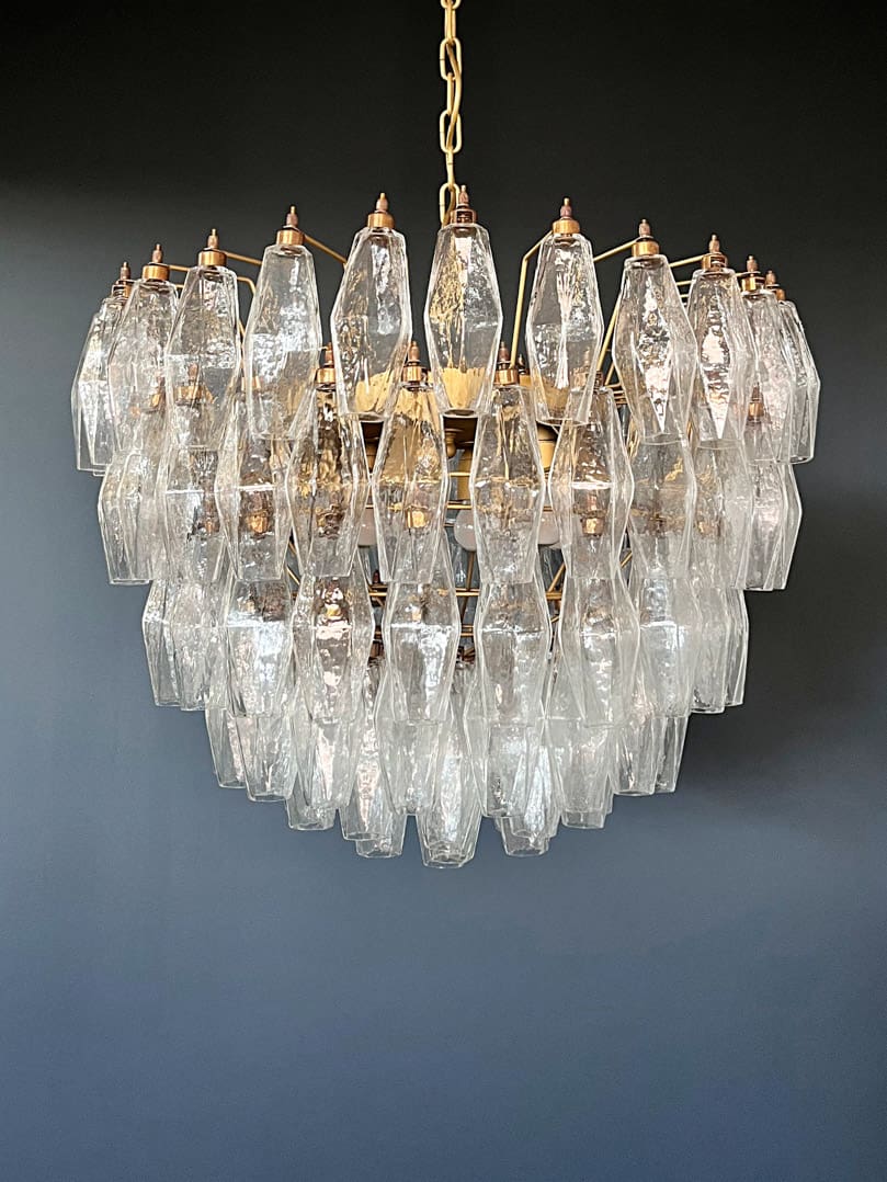 Florence Murano Chandelier Poliedri 111 glass Transparent