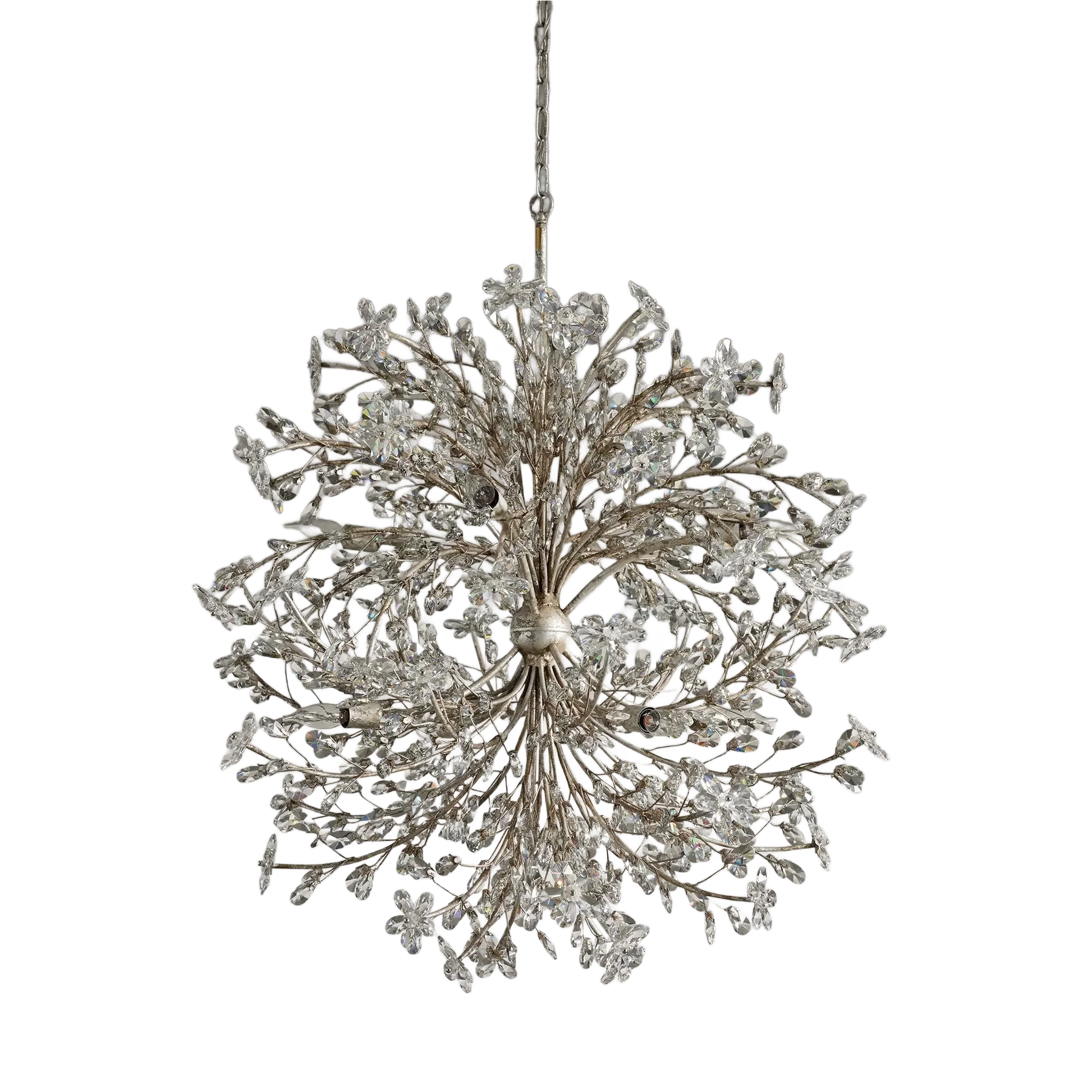 Fiore Crystal Flowers Round Chandelier 35"