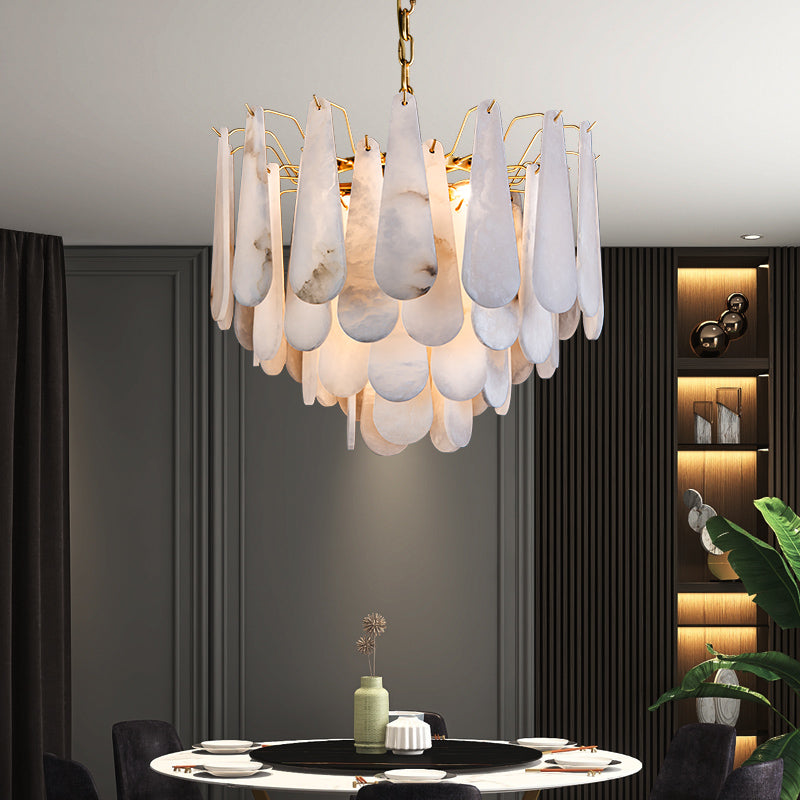Stella Alabaster Round Chandeliers 22" 32"
