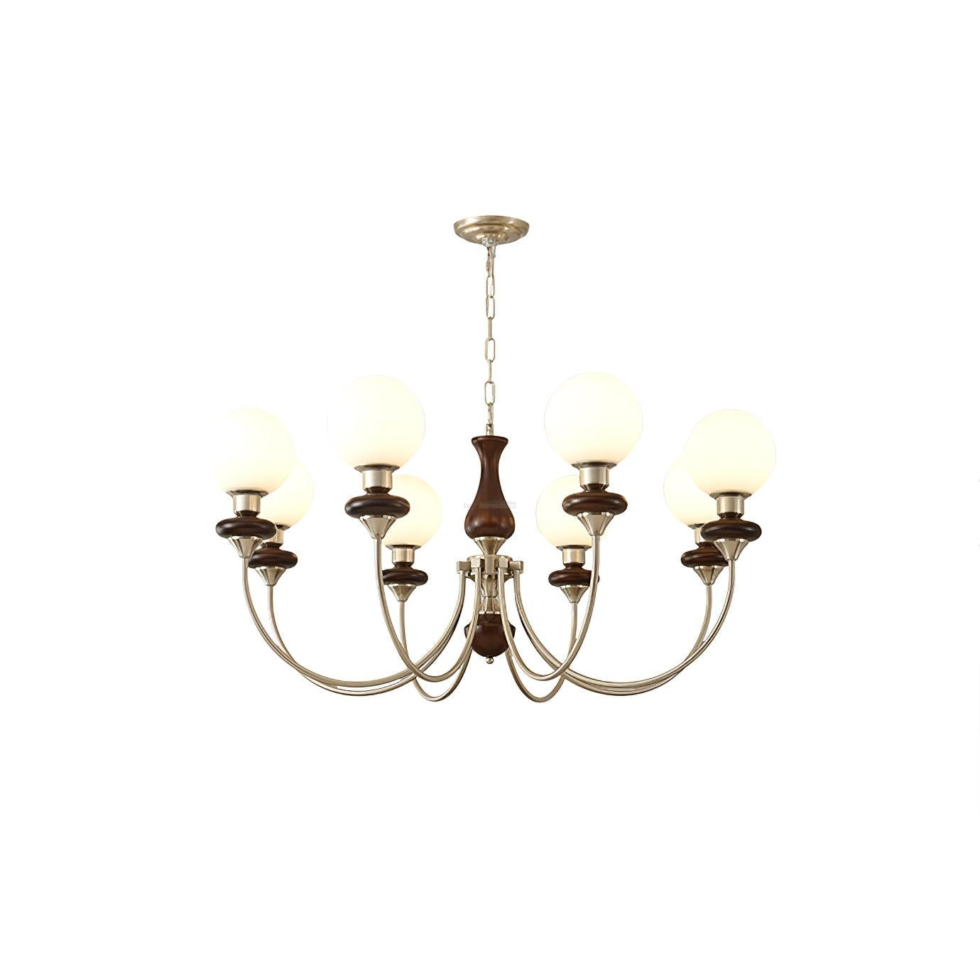 Walnut Brass Chandelier with 3/6/8 lamps - Bend, Marshmallow Chandelier-1-Luxehomezone
