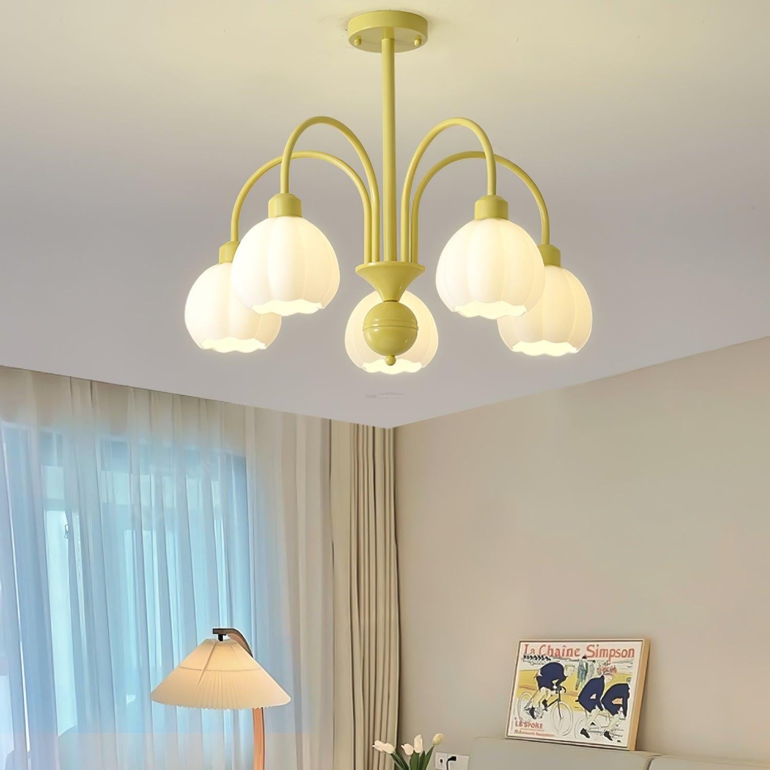 Cream Pumpkin Ball Chandelier with 4/5/6/8 heads - Zahara-1-Luxehomezone