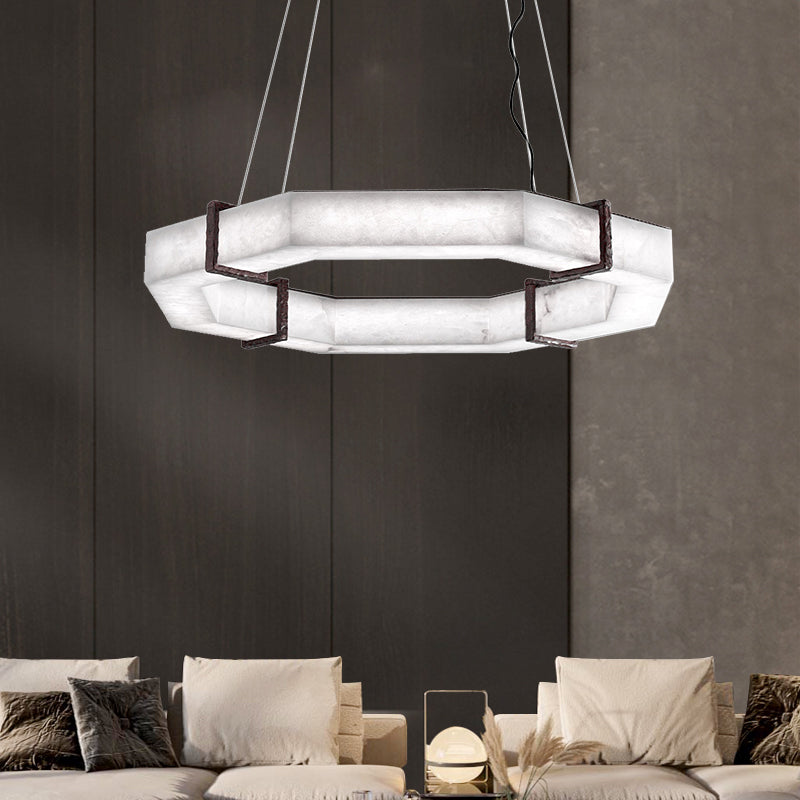 Halo Alabaster Octagonal Chandelier