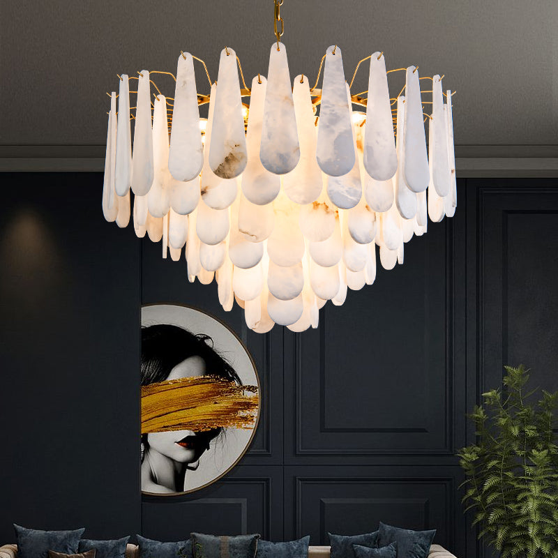 Stella Alabaster Round Chandeliers 22" 32"