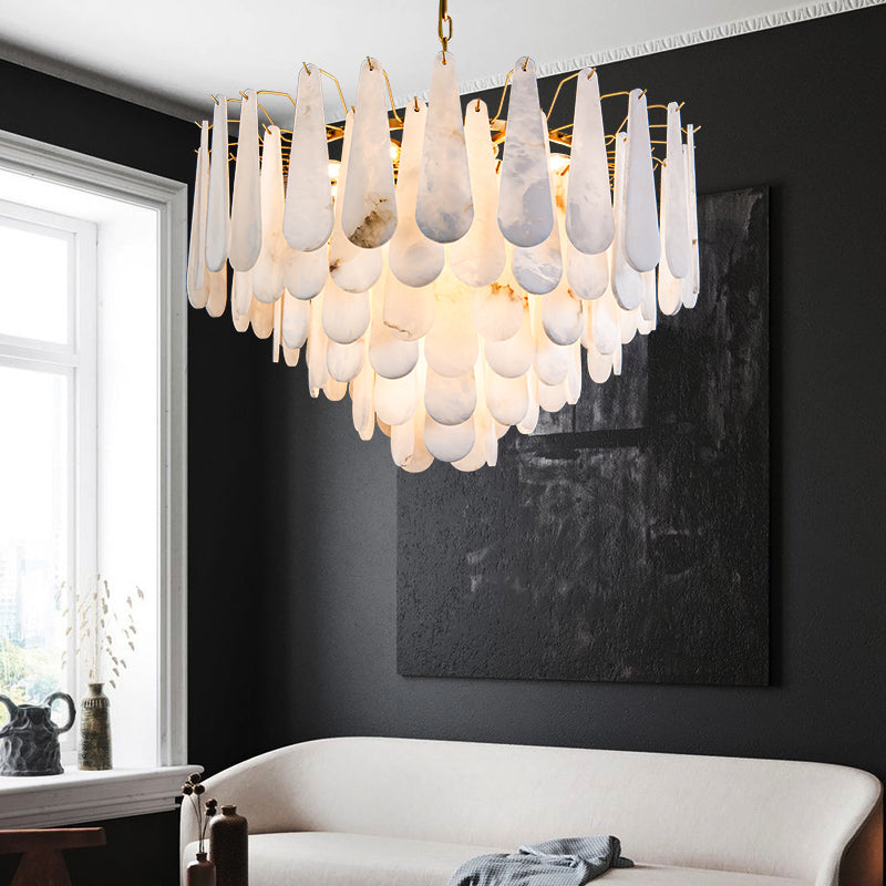 Stella Alabaster Round Chandeliers 22" 32"