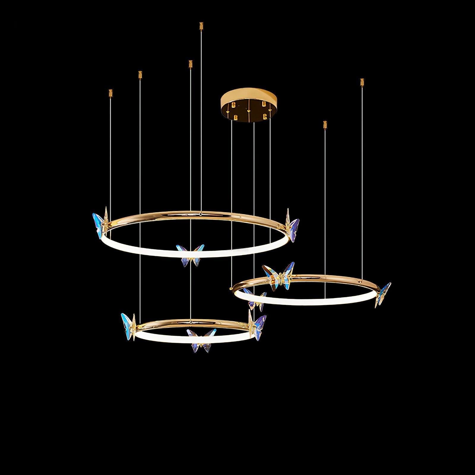 Blue Butterfly Round Chandelier - Butterfly-1-Luxehomezone
