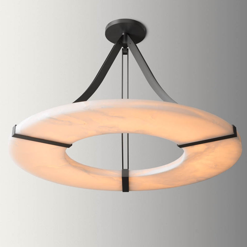 Halo Alabaster Round Chandelier