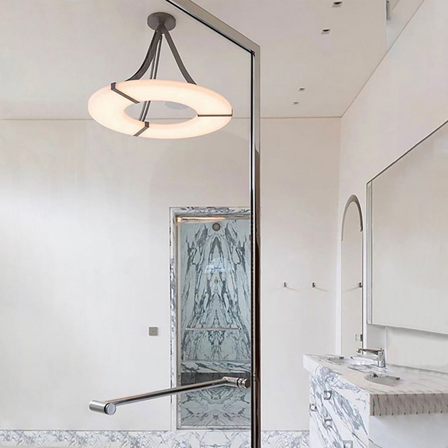 Halo Alabaster Round Chandelier