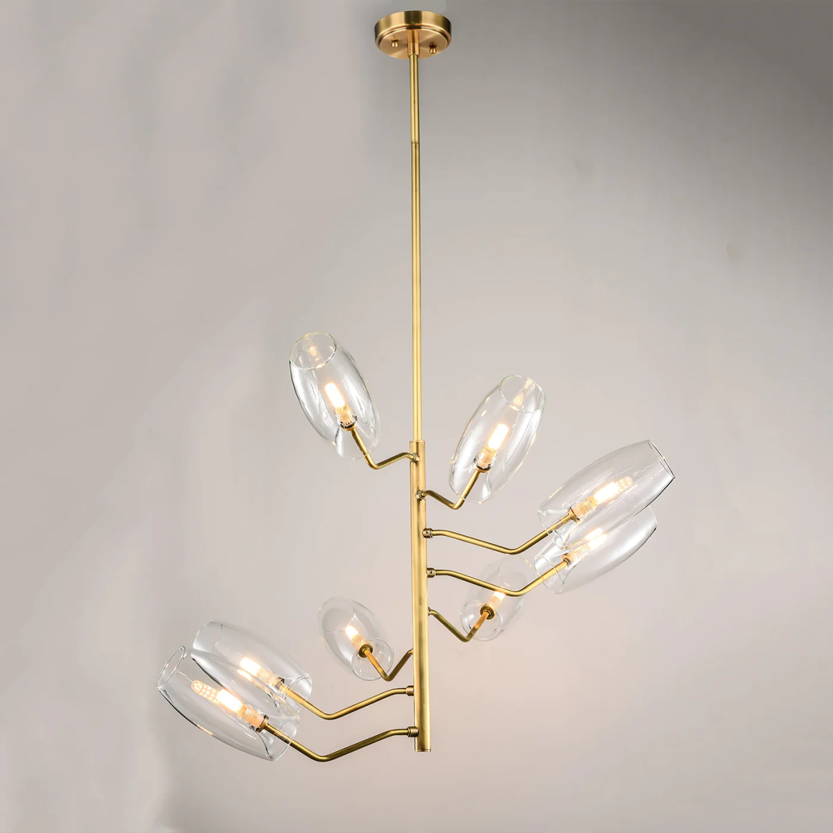 Brass Chandelier with Glass Spheres Lucency - Lucency-1-Luxehomezone