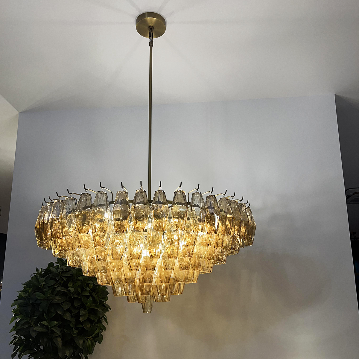 Chara Glass Tiered Round Chandelier 37"