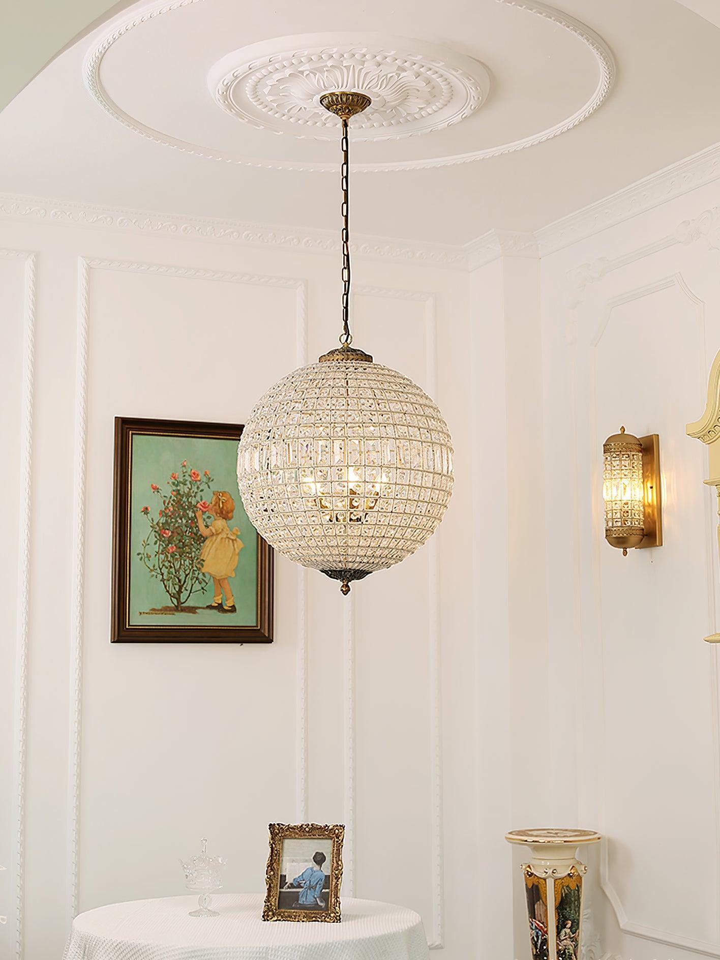 Traditional Globe Chandelier - Classic, Crystals-1-Luxehomezone