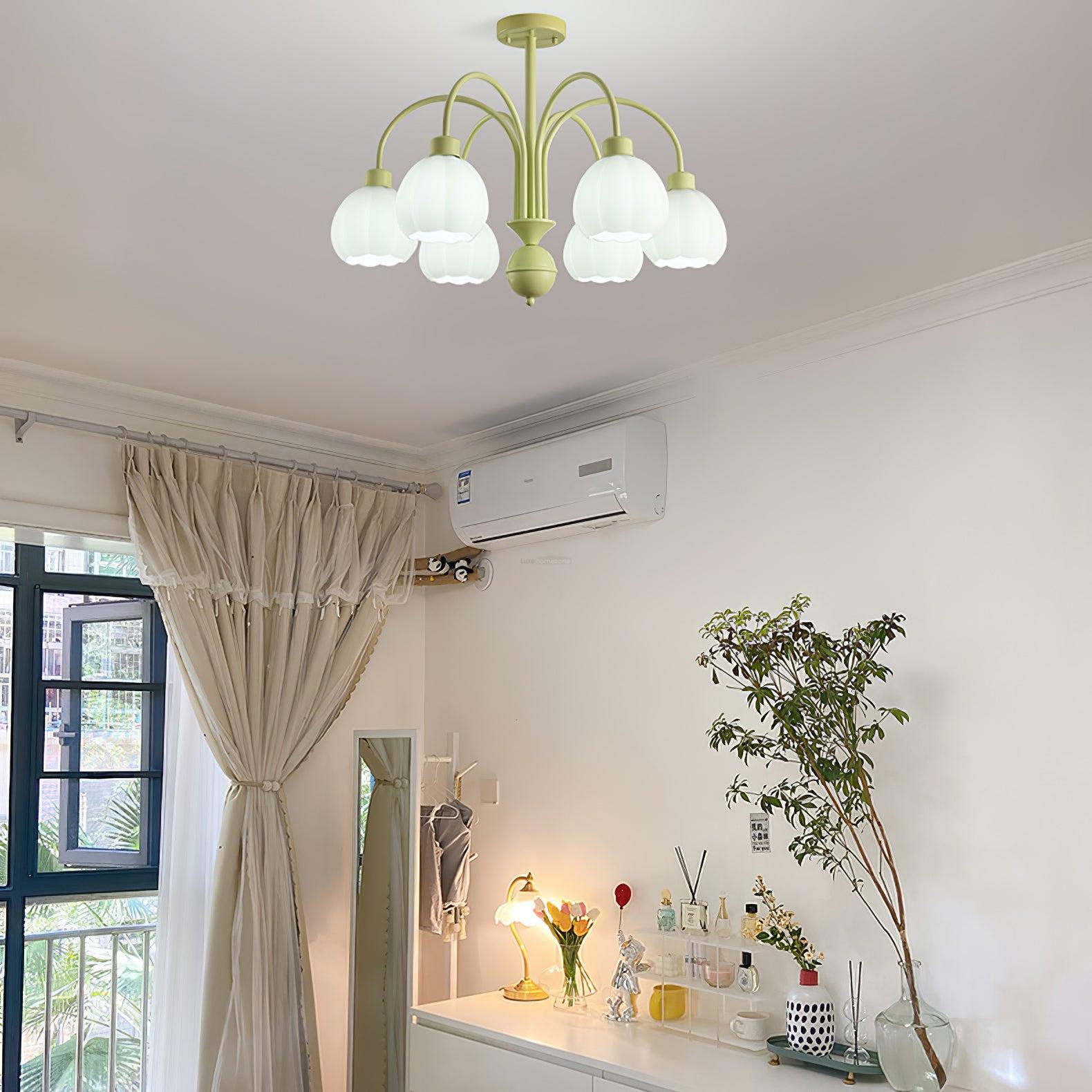 Cream Pumpkin Ball Chandelier with 4/5/6/8 heads - Zahara-1-Luxehomezone