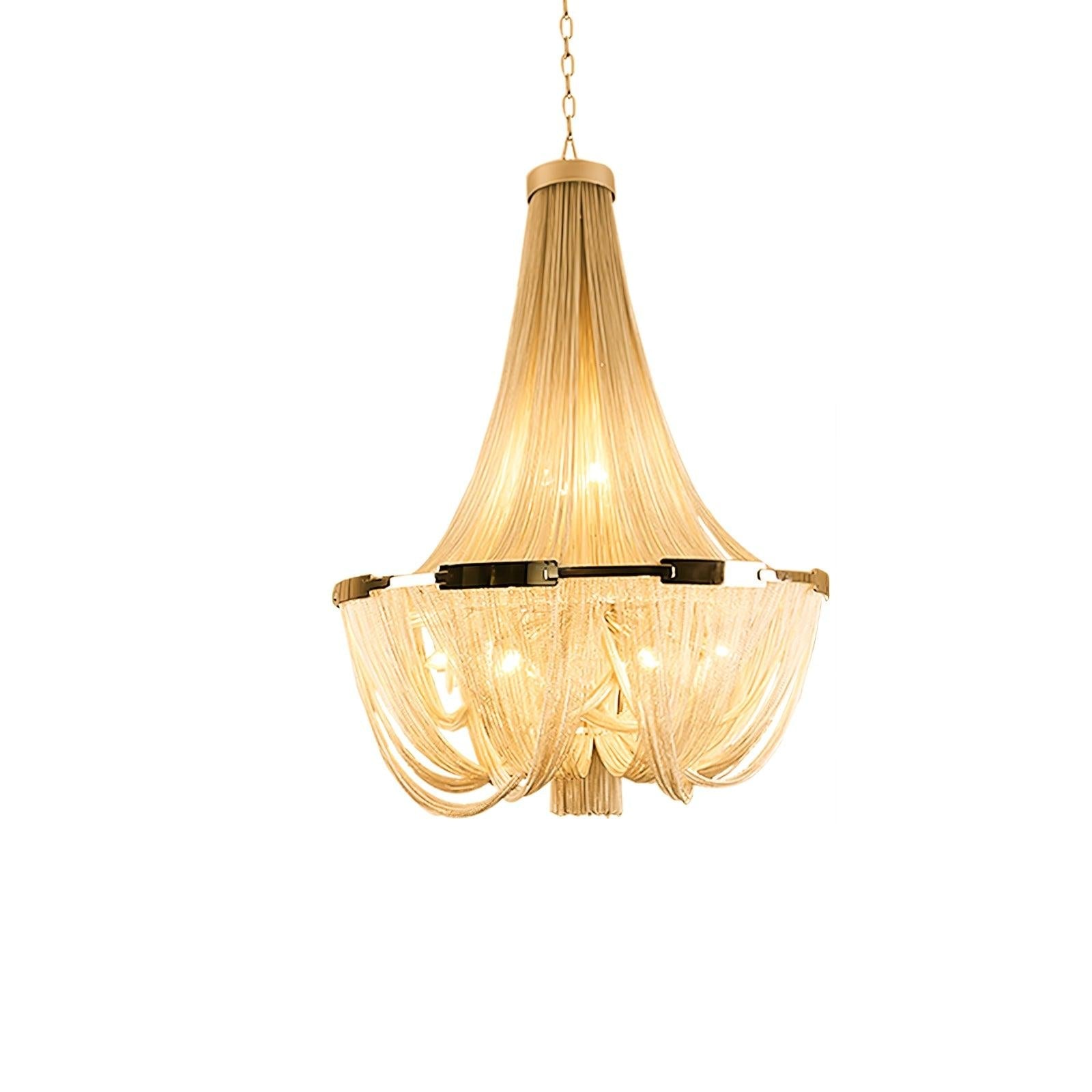 Tassel Aluminum Chain Chandelier ∅ 23.6″ - Tassel-1-Luxehomezone