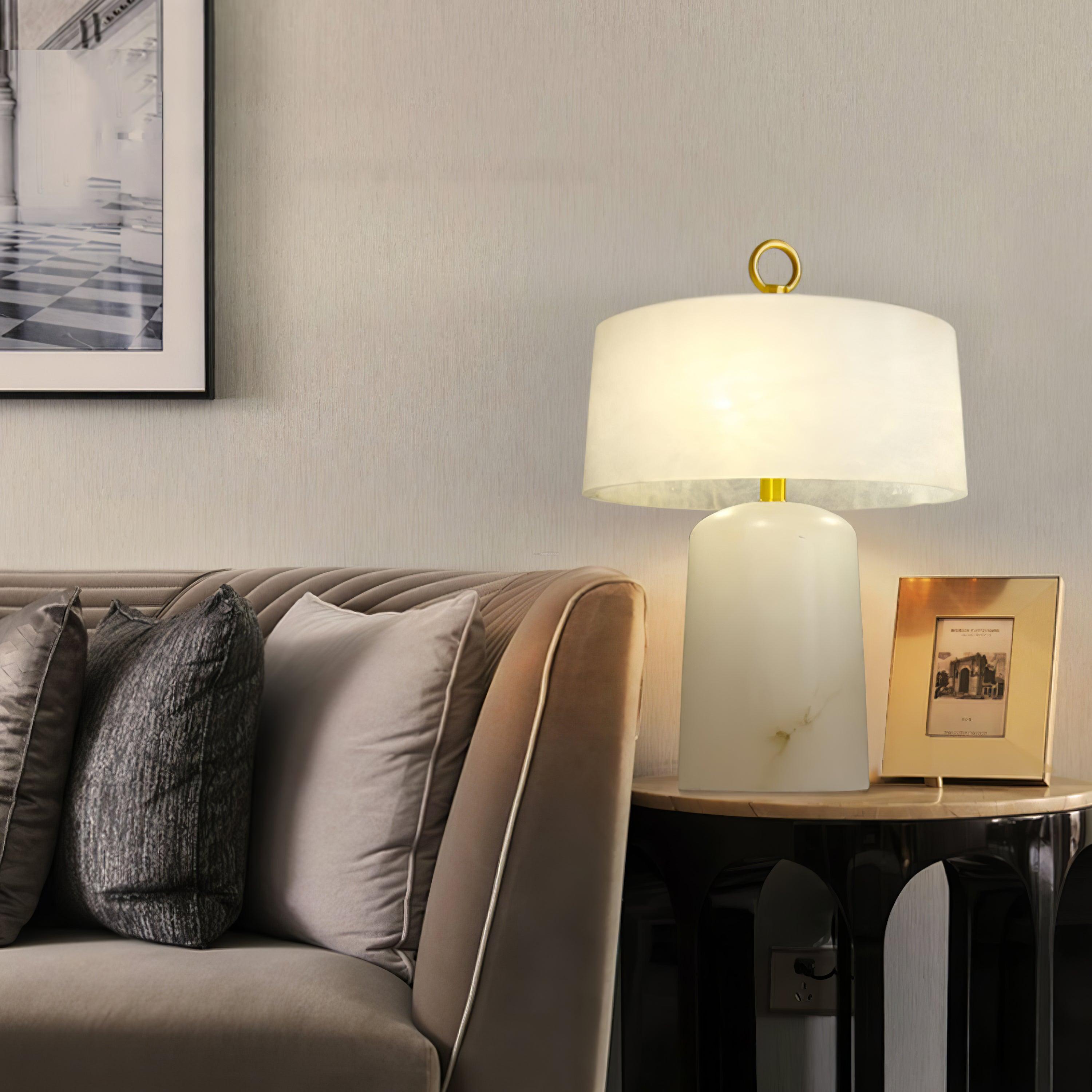 Aogashima Table Lamp  ∅ 11.8″ - Alabaster-1-Luxehomezone