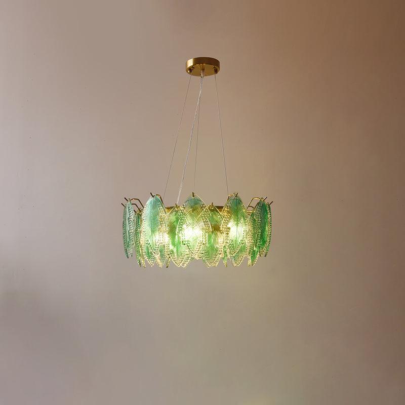 Maple Leaf Type Glass Chandelier - Cylinder-1-Luxehomezone