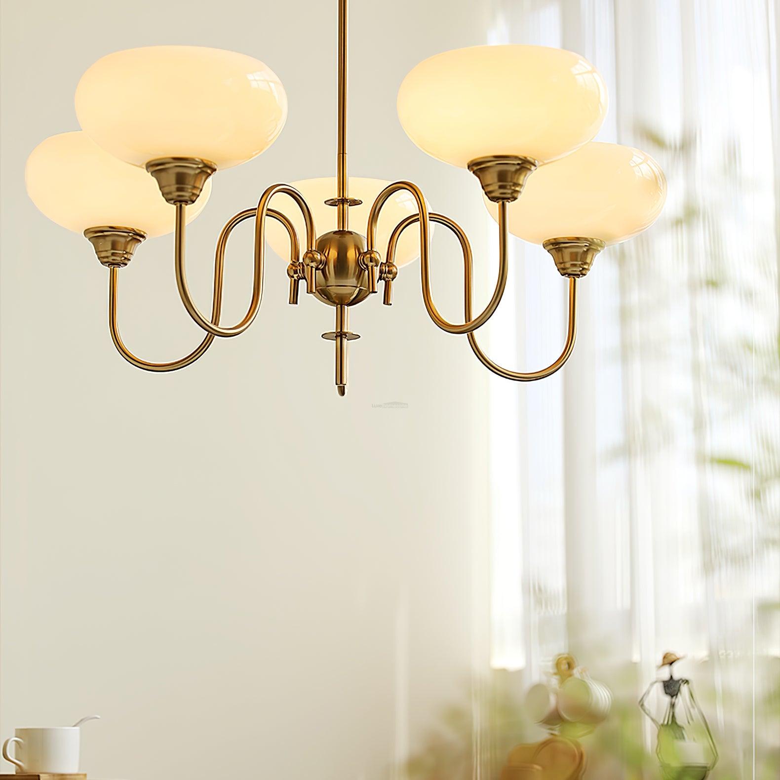 Creamy Persimmon Chandelier - Glass Chandelier, Persimmon-1-Luxehomezone