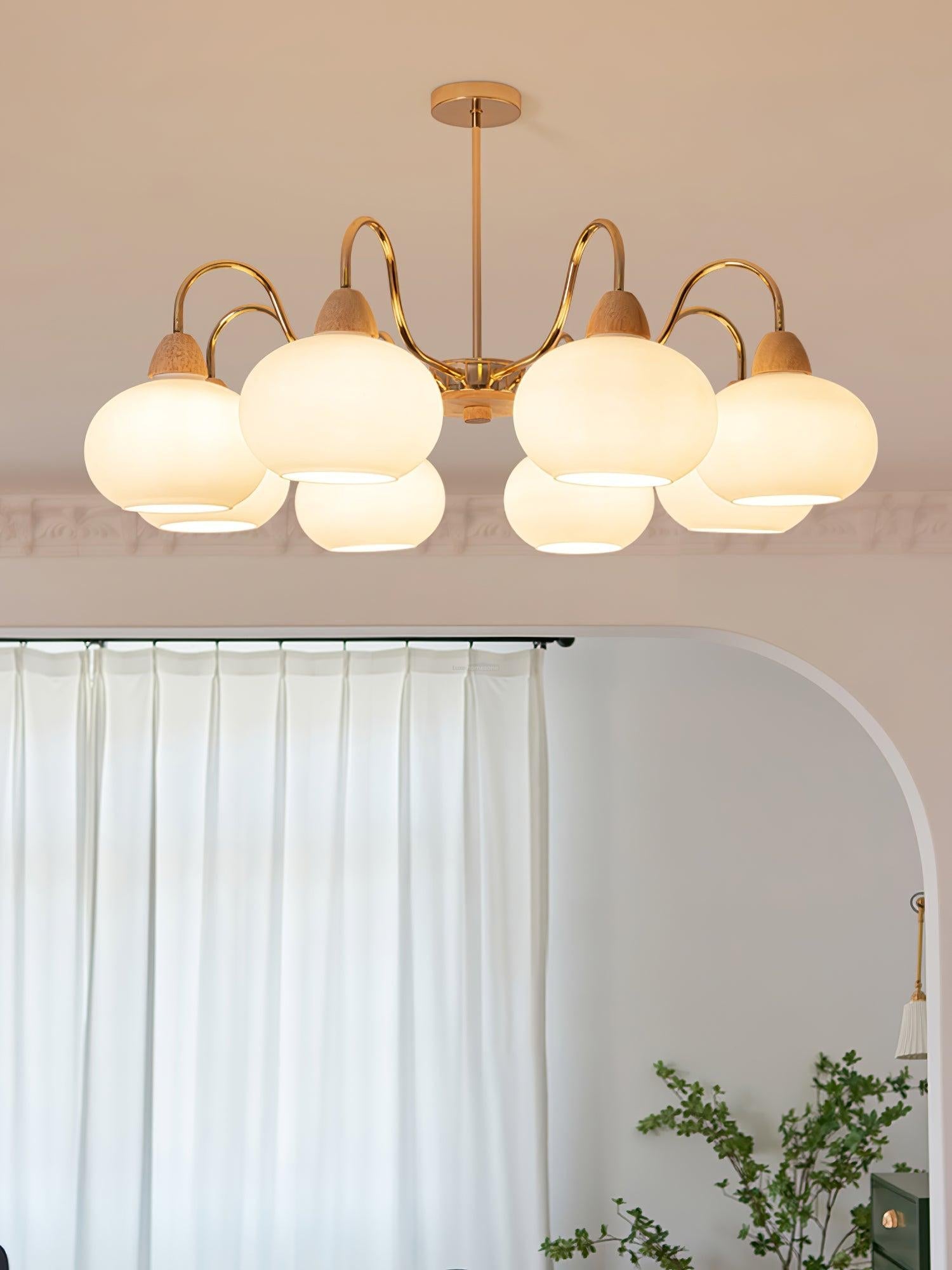 Glass Persimmon Chandelier with 3/5/6/8 heads - Glass Chandelier, Persimmon-1-Luxehomezone