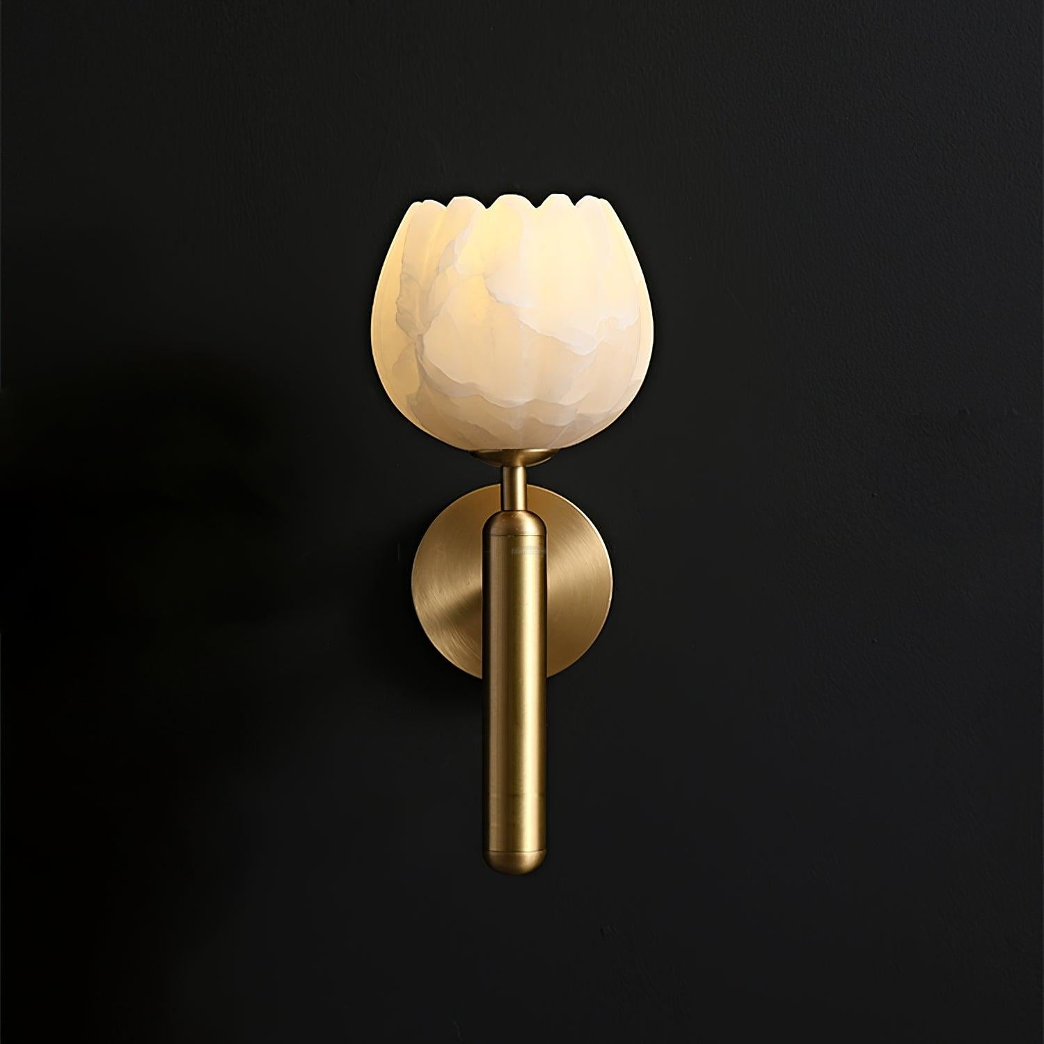 Mian Wall Sconce Alabaster - Alabaster, Alabaster Wall Lamp-1-Luxehomezone
