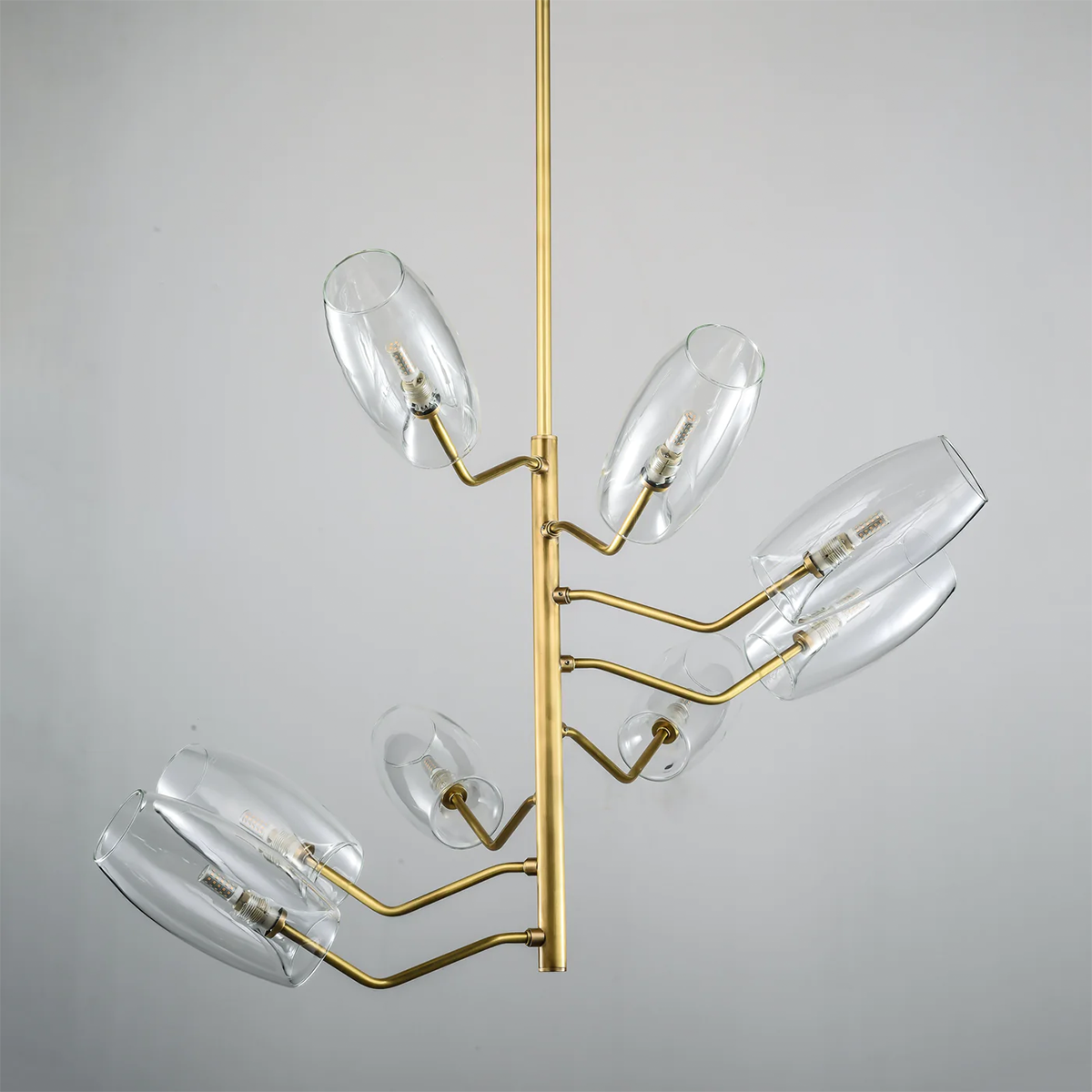 Brass Chandelier with Glass Spheres Lucency - Lucency-1-Luxehomezone