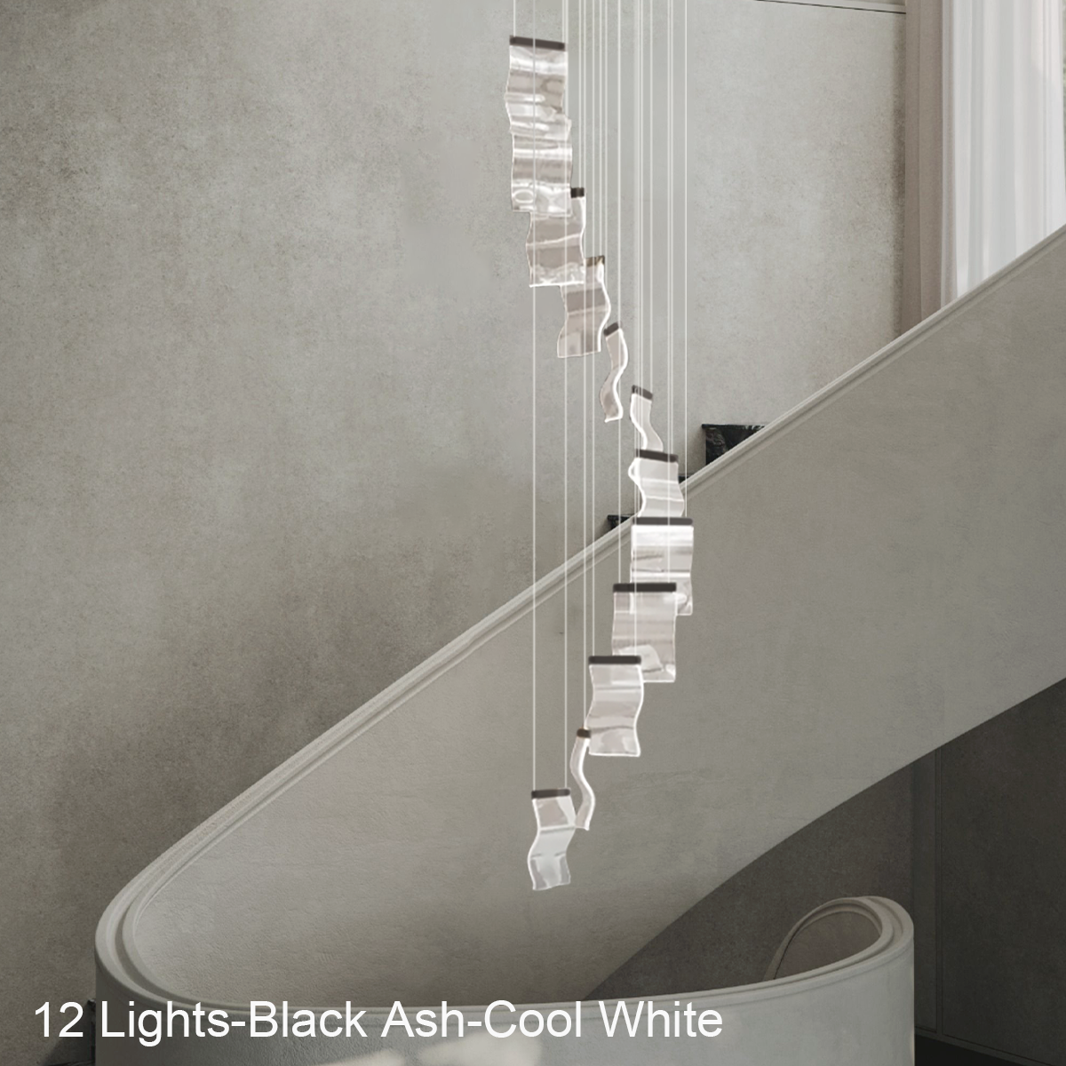 Helia Luxury Modern Staircase Chandelier - Helia-1-Luxehomezone