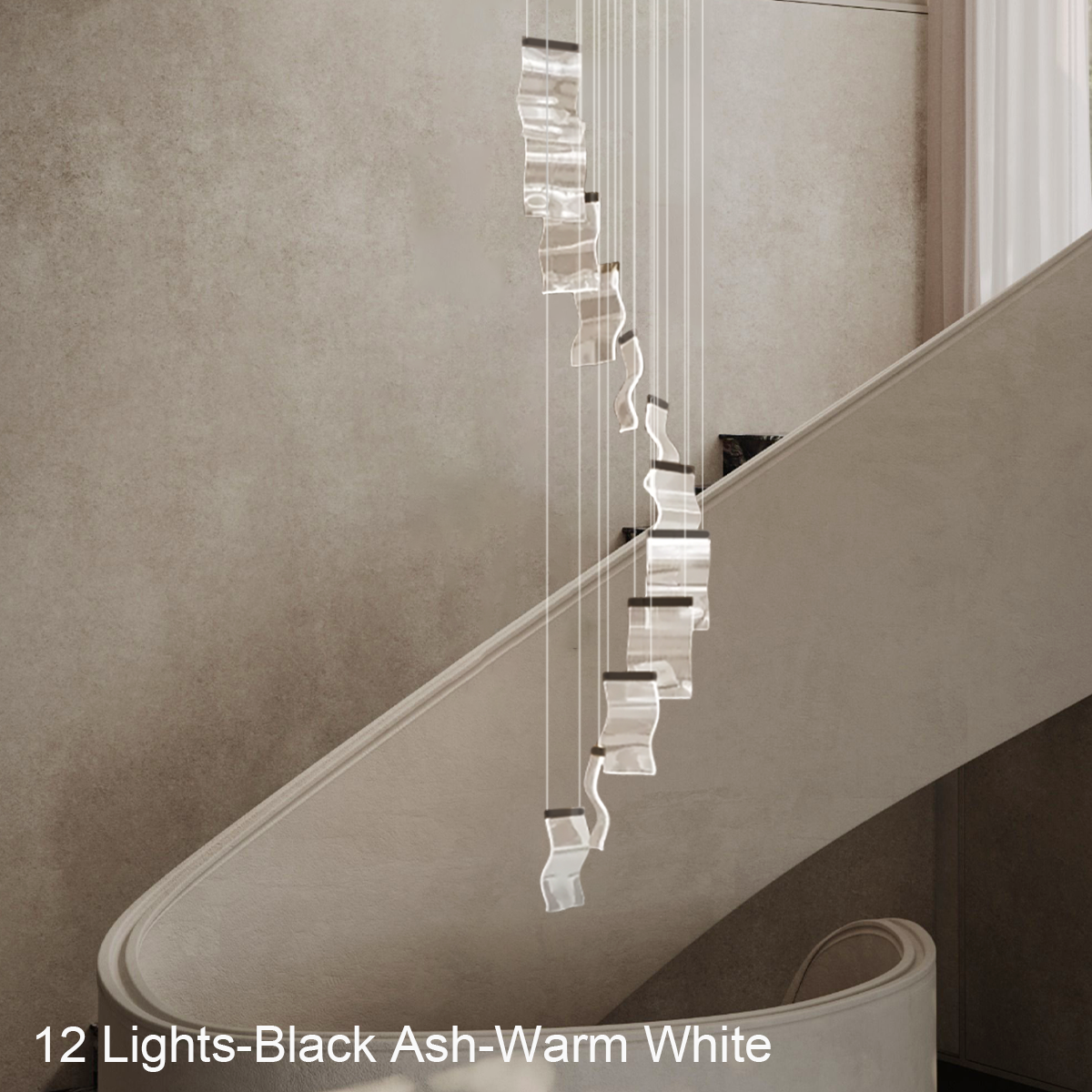 Helia Luxury Modern Staircase Chandelier - Helia-1-Luxehomezone