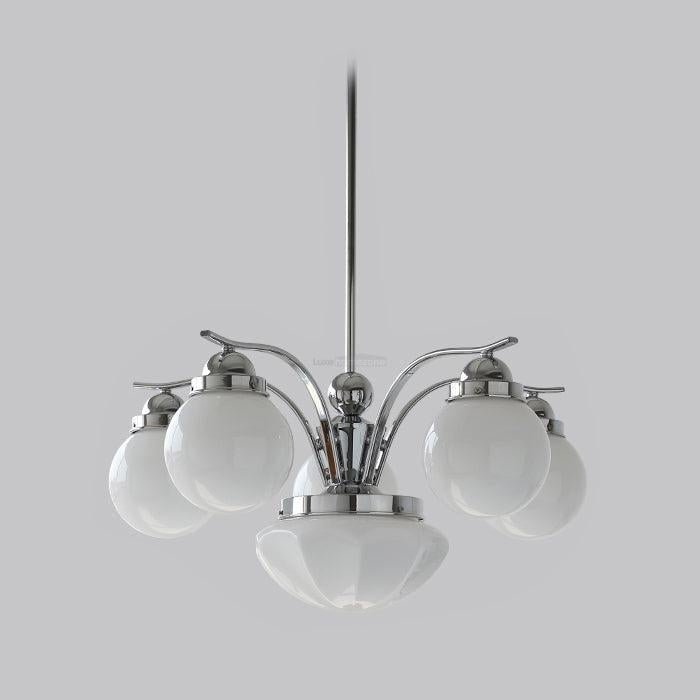 Ryttenberg Glass Chandelier with 4/6 heads - Bend, Marshmallow Chandelier-1-Luxehomezone
